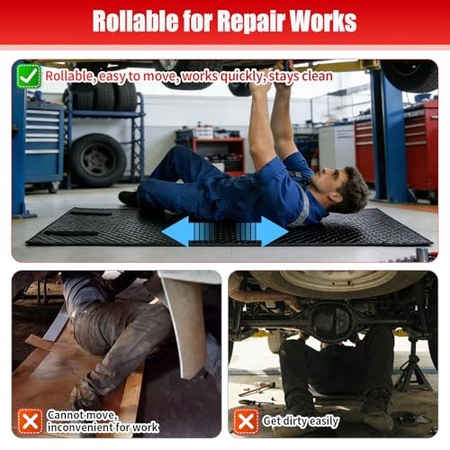 Rolling Creeper Mat with Storage Bag, 60''x28'' Portable Mechanic Mat for