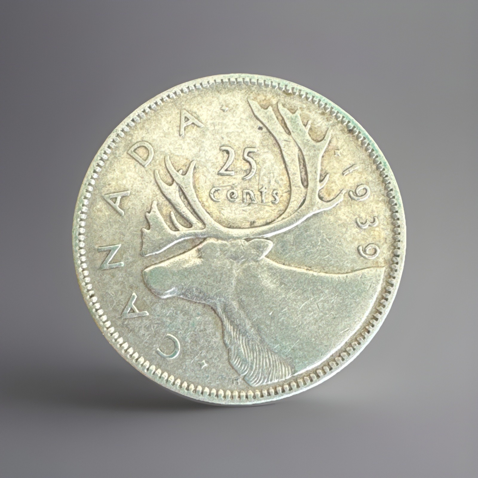 Canada 1939 - 25 Cents Coin - King George VI With IND:IMP: - .800 Silver