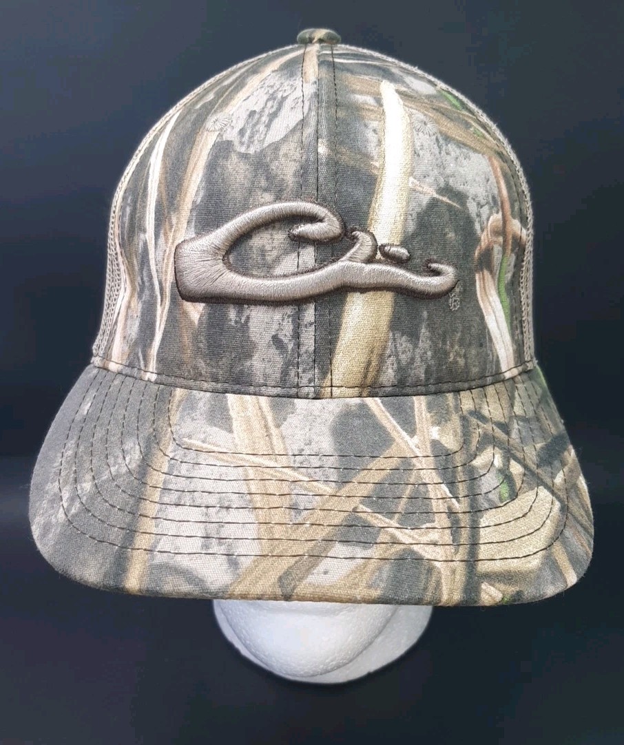 DRAKE WATERFOWL SYSTEMS CAMO MESH BACK BALL CAP HAT RAISED LOGO