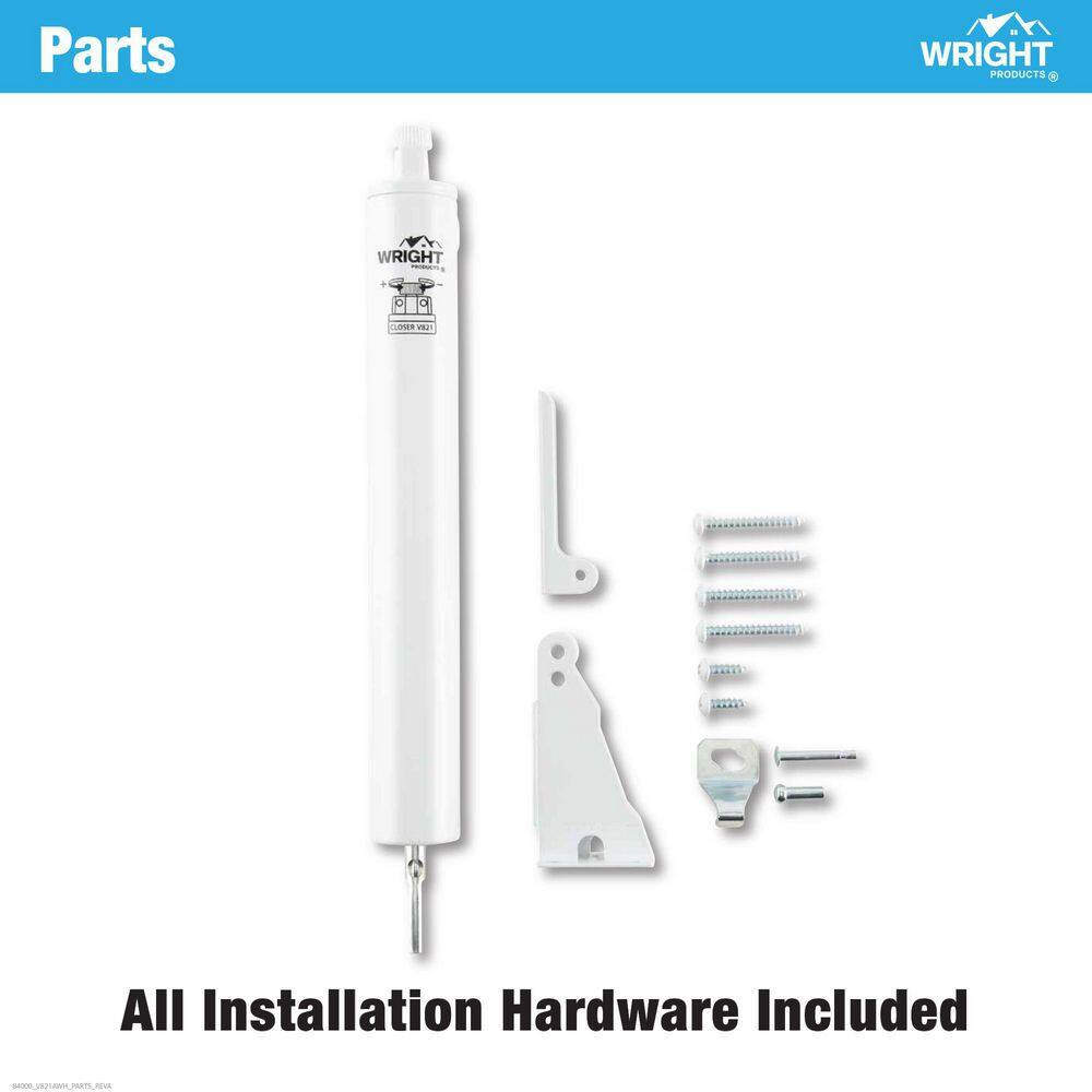 Pneumatic Closer W/ TS, Standard Duty, White