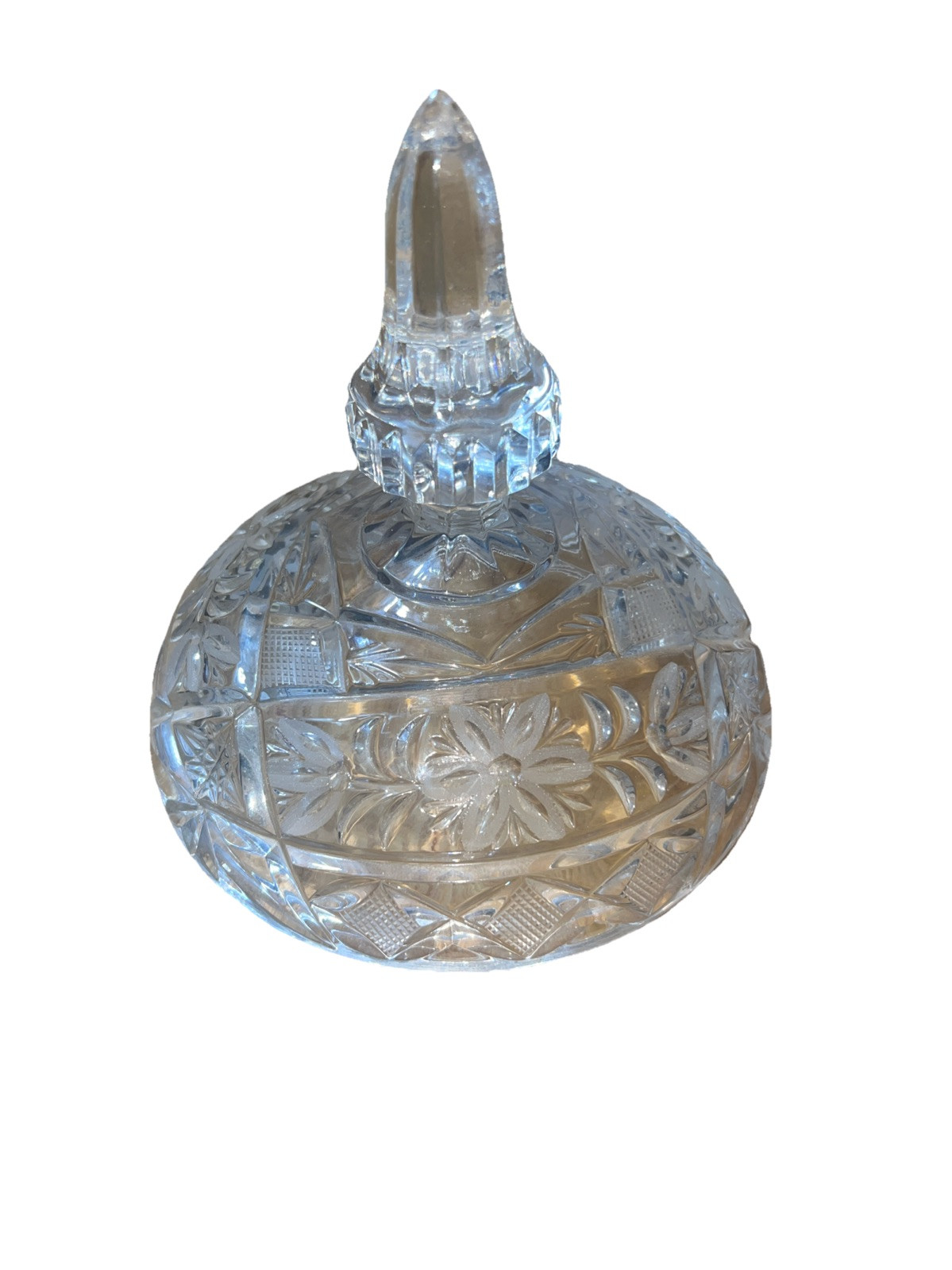 Vintage Cut Glass Pedestal LID ONLY 4 Compote Candy Nut Butter Dish
