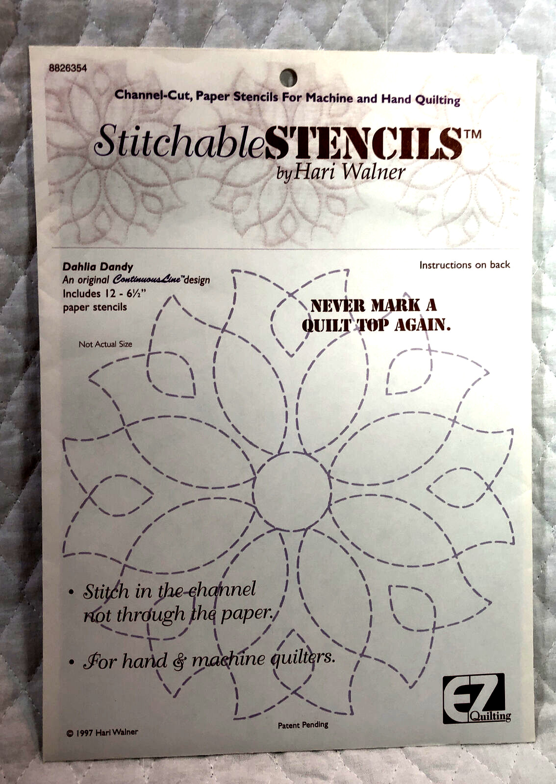 Stitchable Stencils Hari Walner Dahlia Dandy Hand or Machine Quilt Quilting