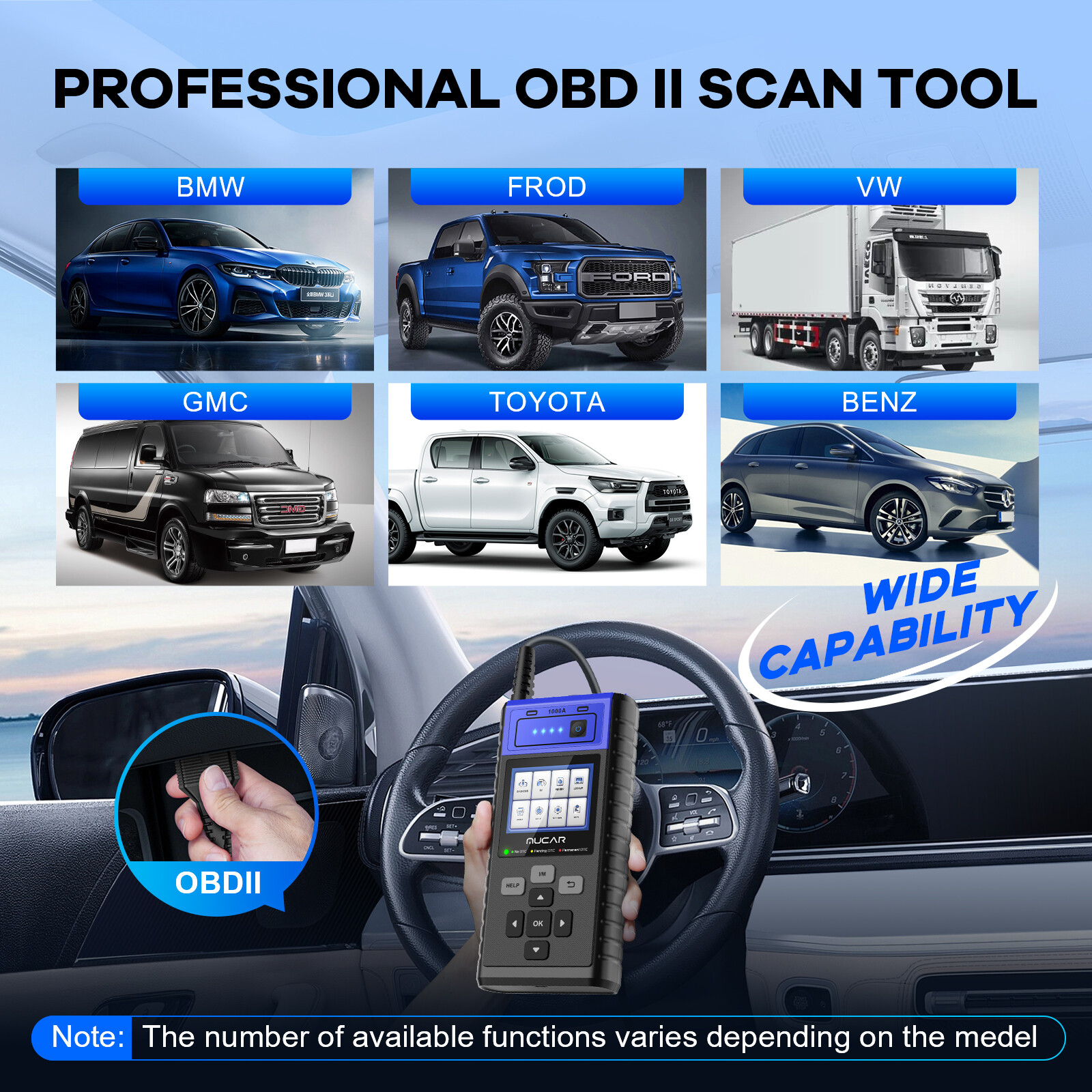 MUCAR JS501 OBD2 Code Reader Universal Car Jump Starter Booster Battery Charger