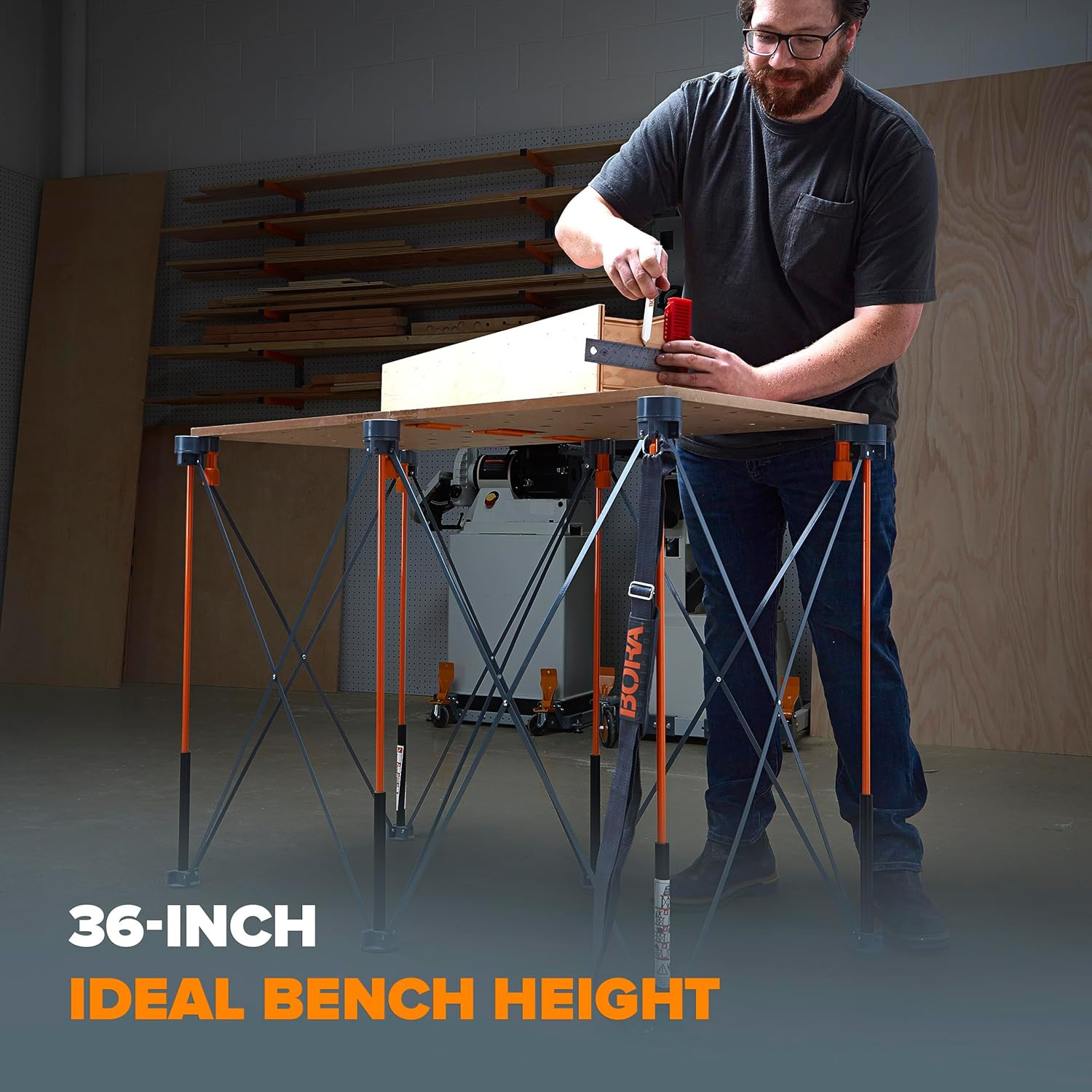 Centipede Folding Work Bench Table for Garage, Heavy Duty Collapsible Portable W