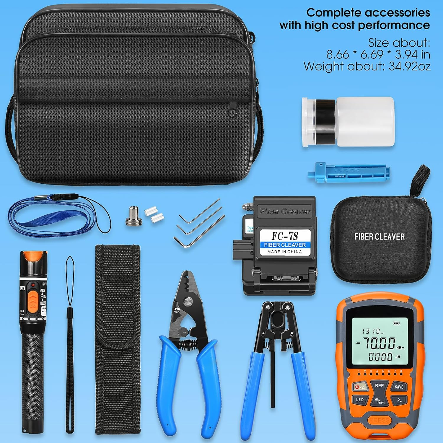 Fiber Termination Kit FTTH Cold Connection Tool Kits with OPM with RJ45 Network