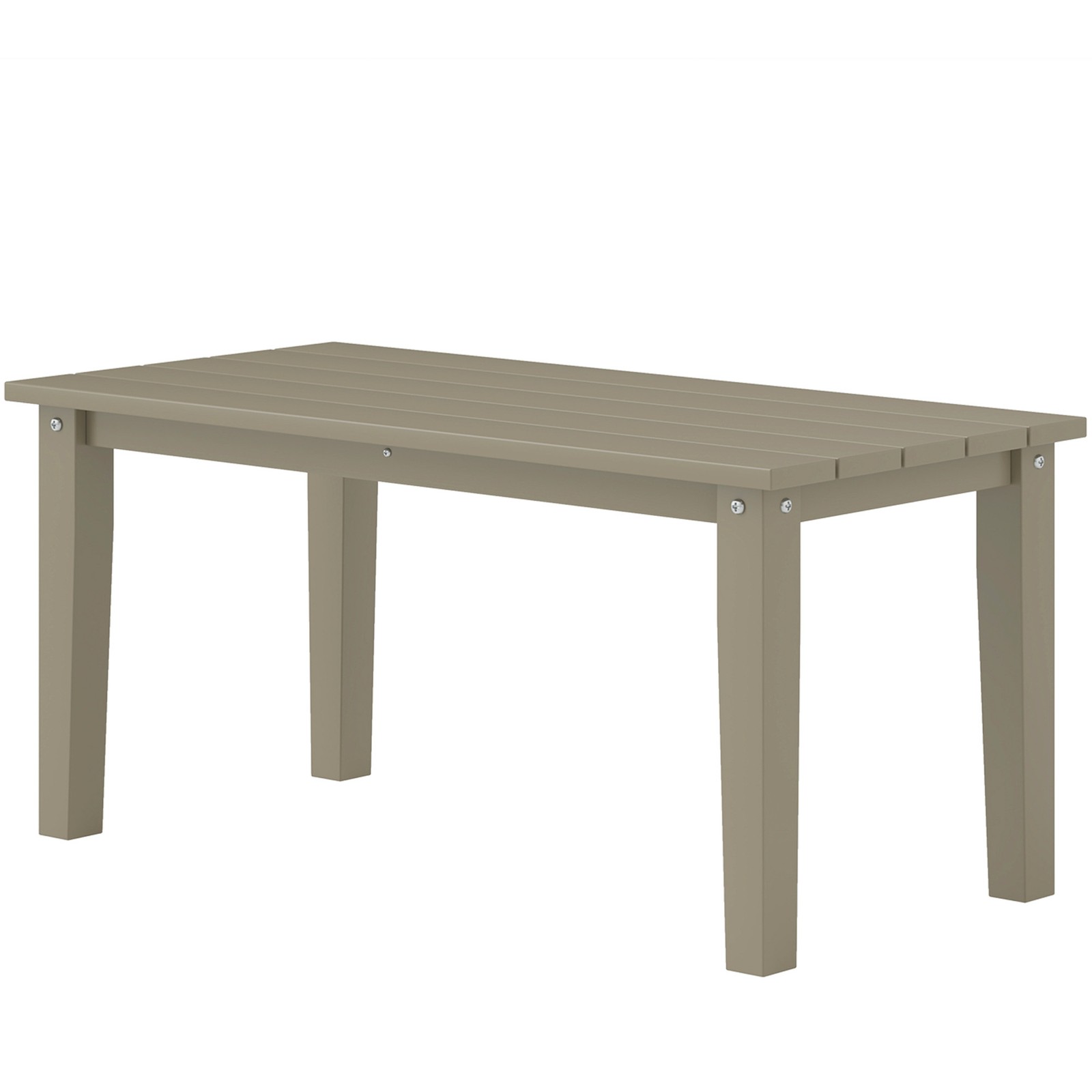Outsunny HDPE Outdoor Coffee Table, Rectangle Slatted Patio Table, Brown