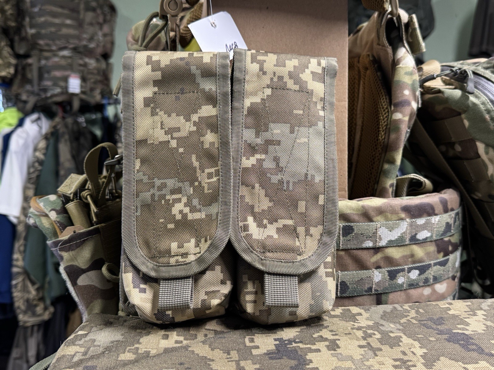 AK Double Mag Pouch MOLLE MM-14 Pixel Cordura Carrier for 5.45 7.62 Ukraine