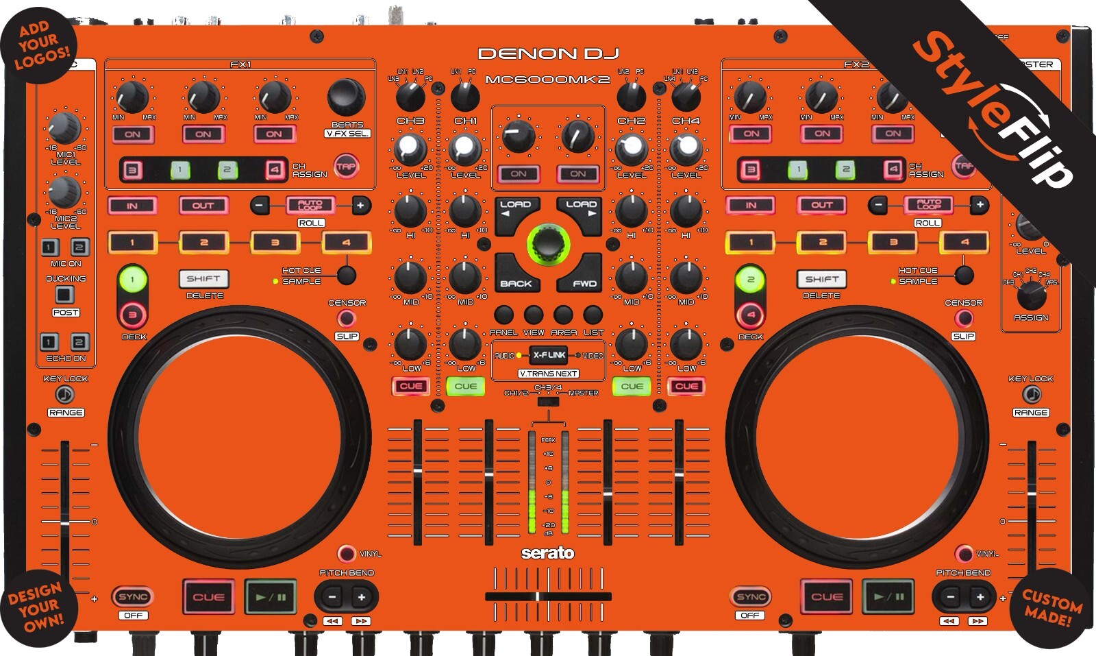 Denon Skins MC 6000 MK2 Skins | Custom Design | No Slipmat | StyleFlip Skins