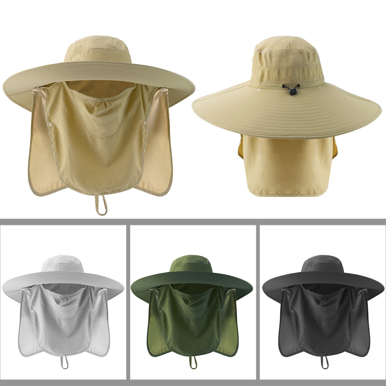 Wide Brim Sun Hat UV Protection Bucket Cap For Hiking Camping Fishing Safari Men