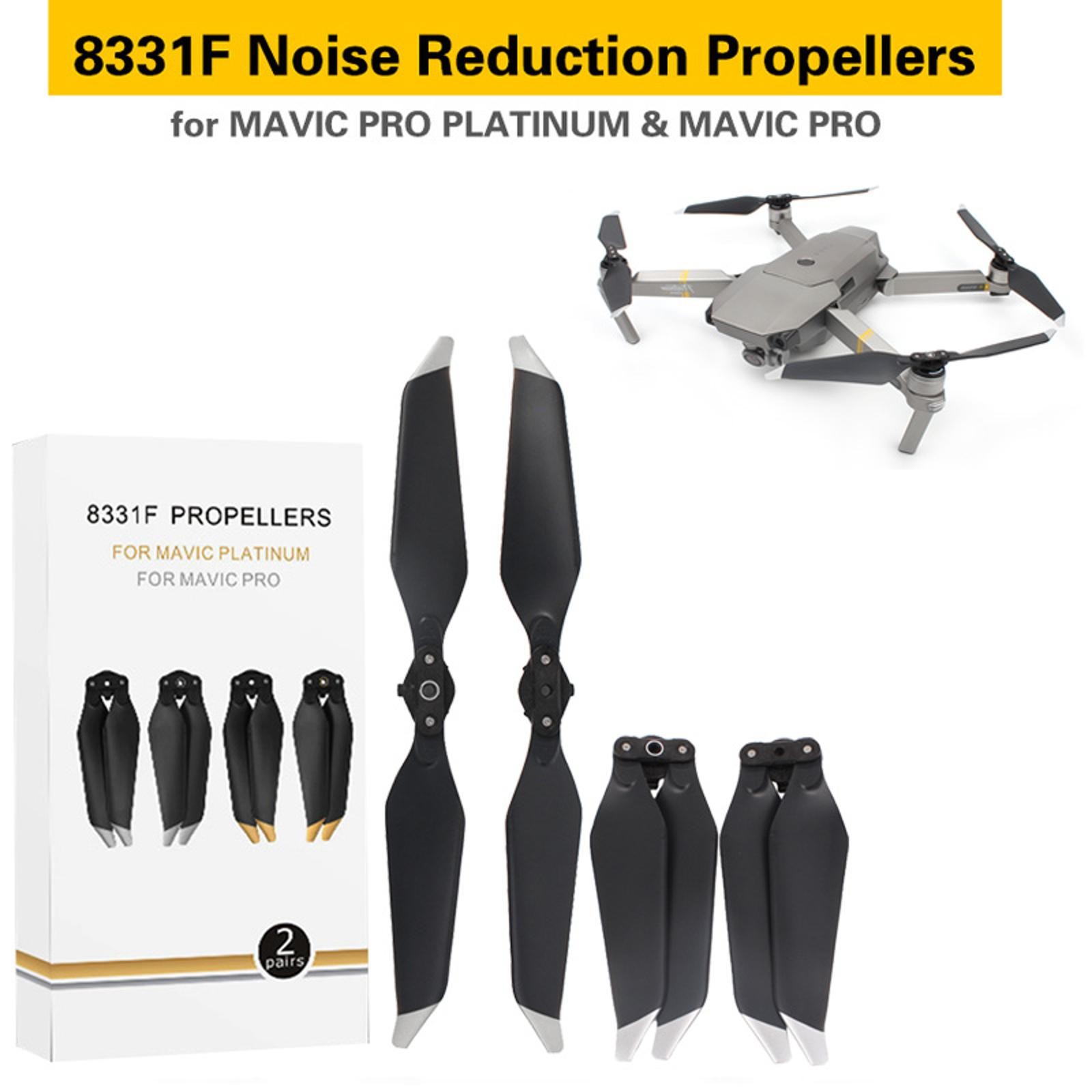 2Pair Low-Noise Quick-Release 8331F Propellers Props For DJI Mavic PRO Platinum