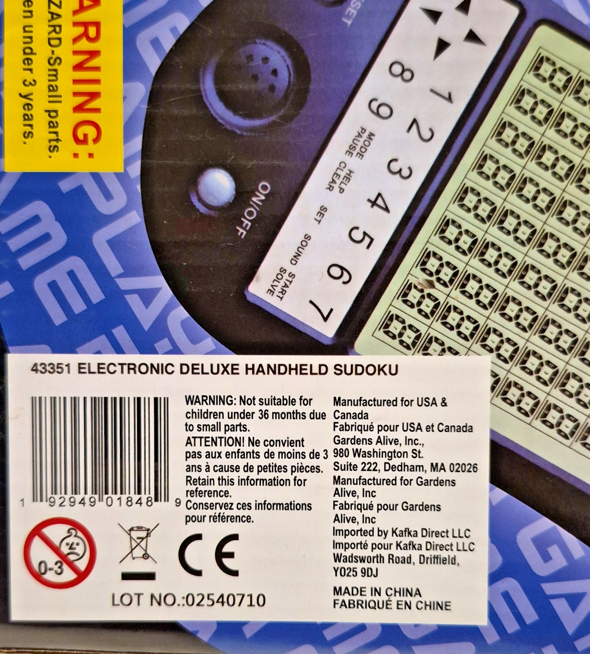 Sudoku Electronic Handheld Game YD-638 With Time Date Clock New