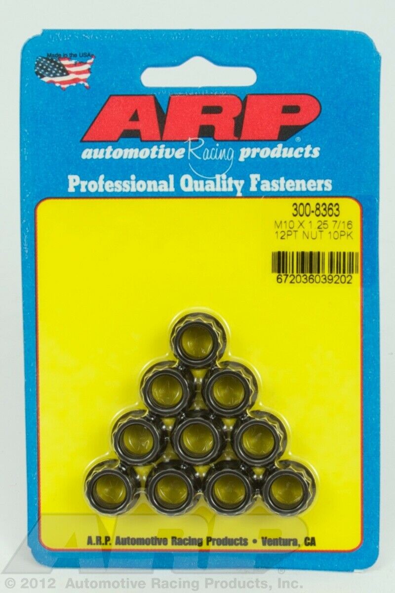 ARP 300-8363 Black M10 x 1.25  12pt nut kit