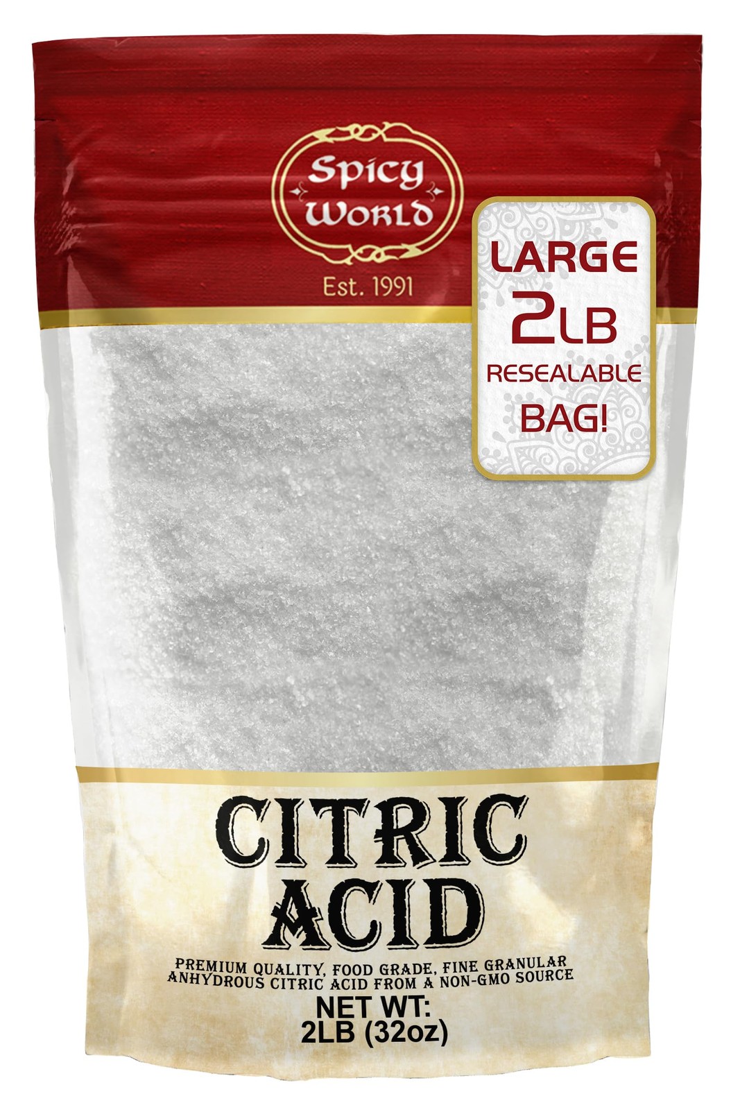 Citric Acid 2 LB Bag - 100% Pure, Food Grade & Non-GMO - 2 Pound (Pack of 1)