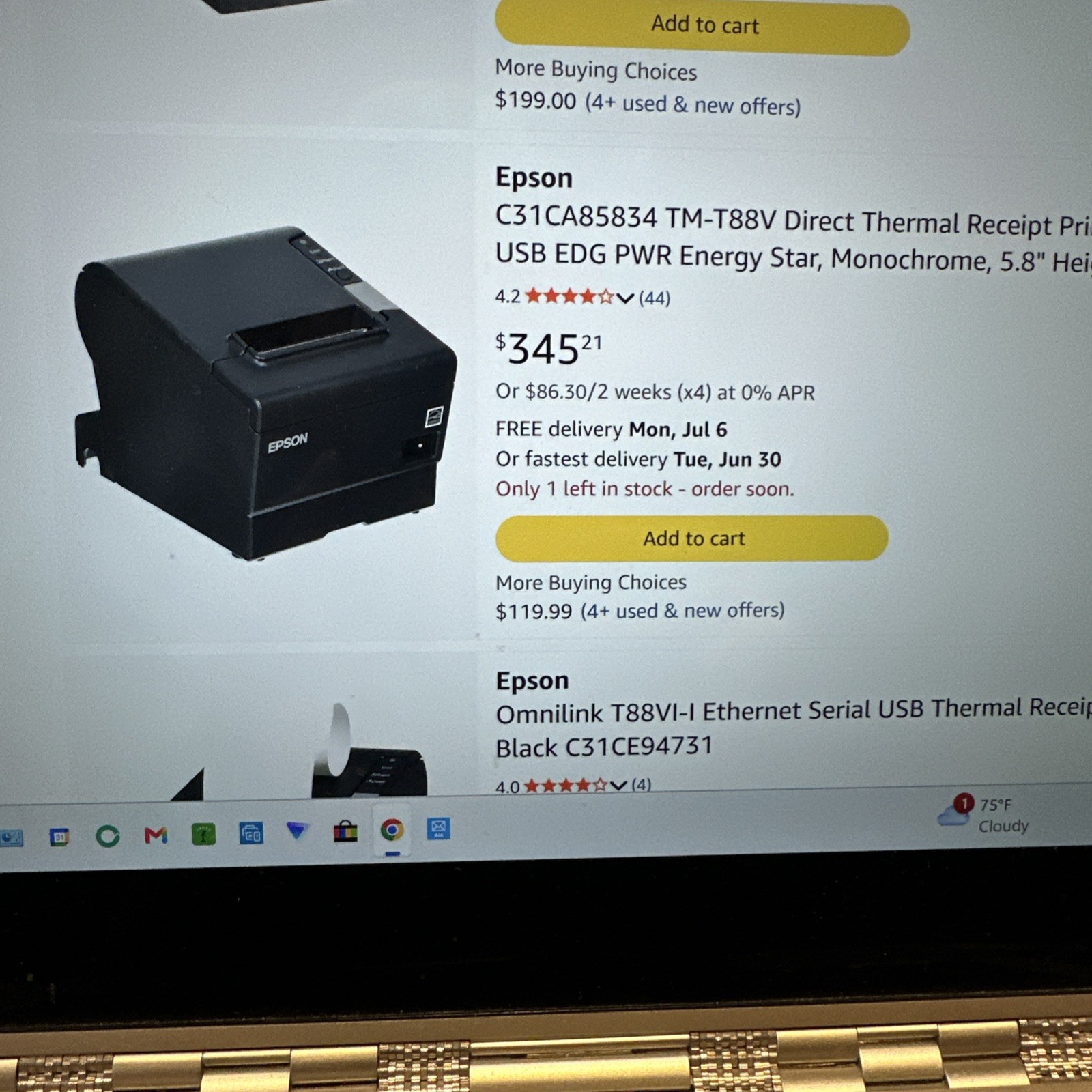 New Unopened Epson TM-T88V Thermal PUSB Receipt Printer