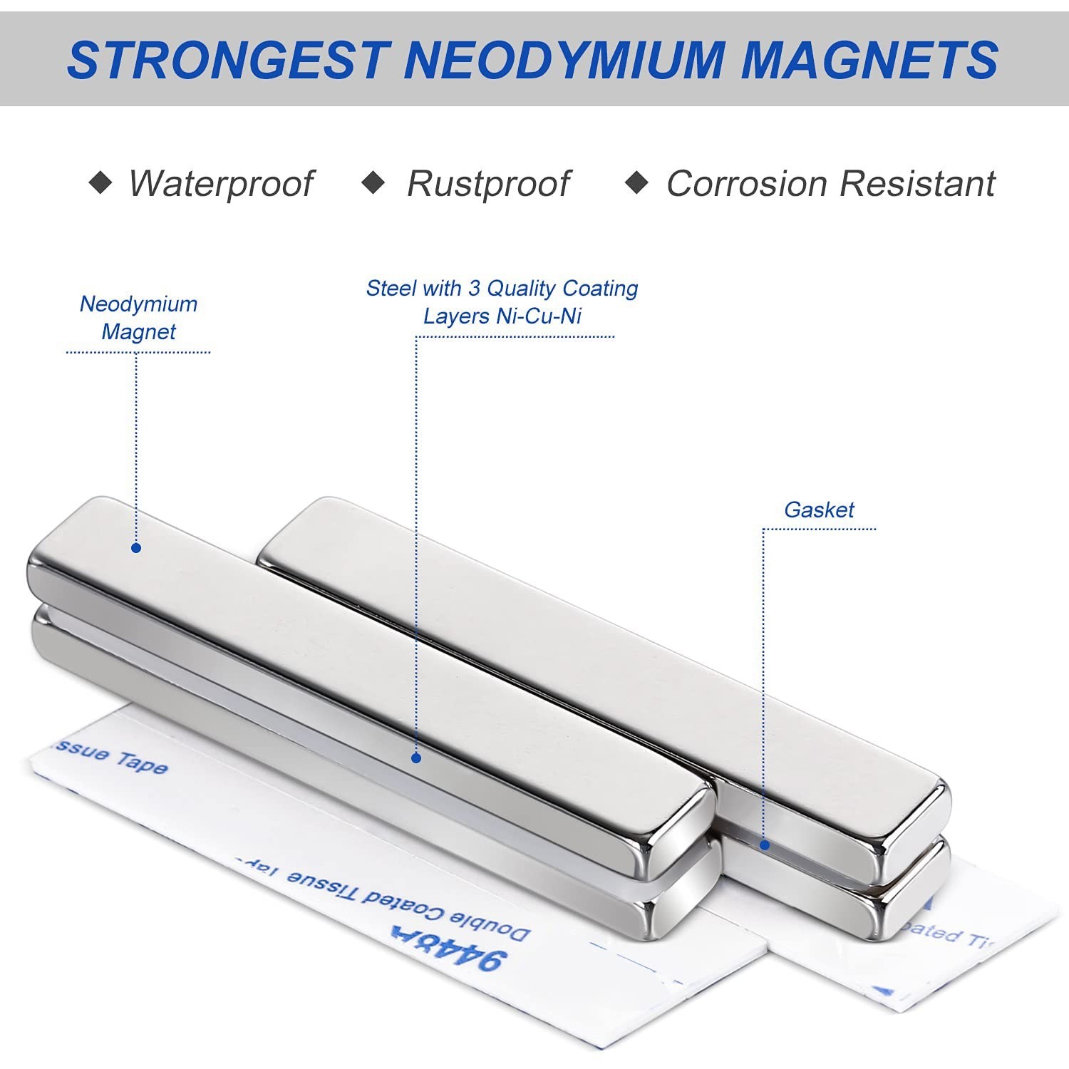 Versatile 12 Pack Neodymium Magnets with Strong Adhesive for Crafts & Workspaces