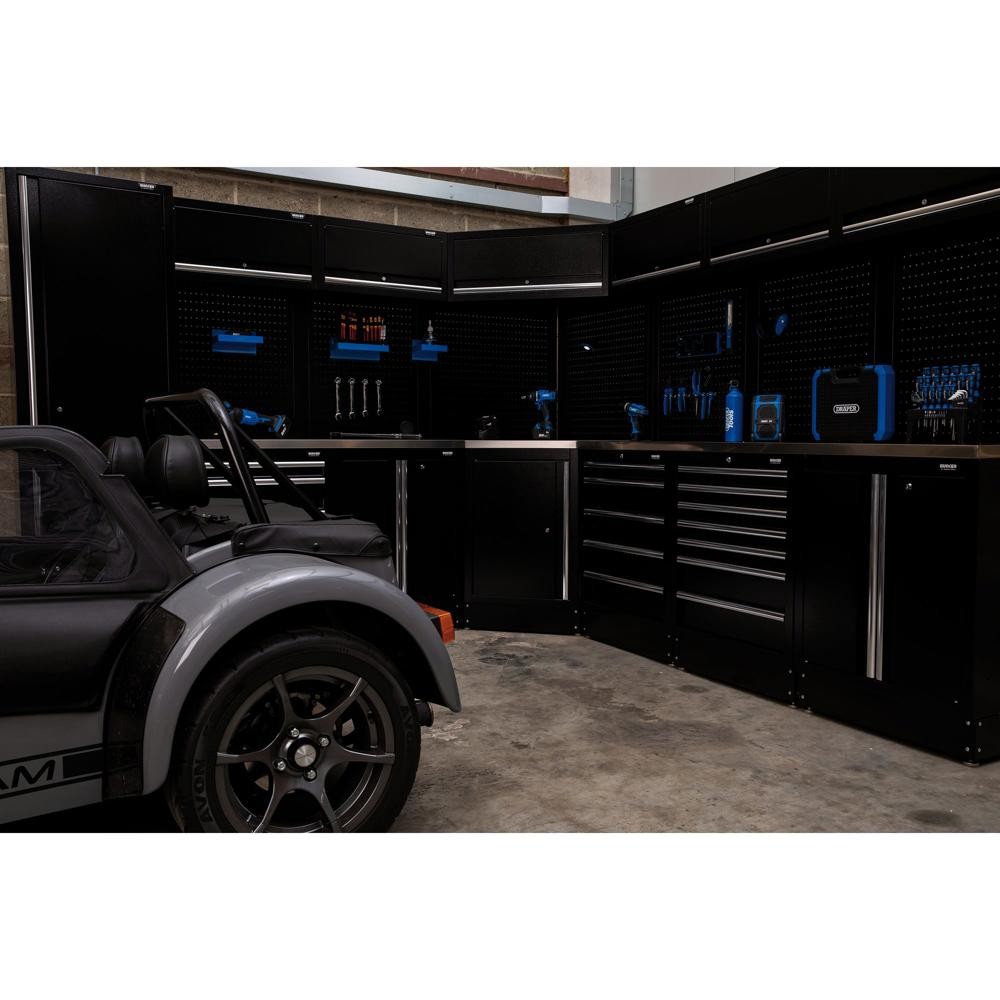 Bunker Modular Corner Wall Cabinet Black