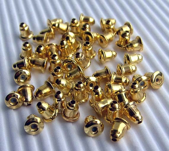 Bullet Cone Earring Backs Gold & Silver Plated Stopper Ear Post Nuts