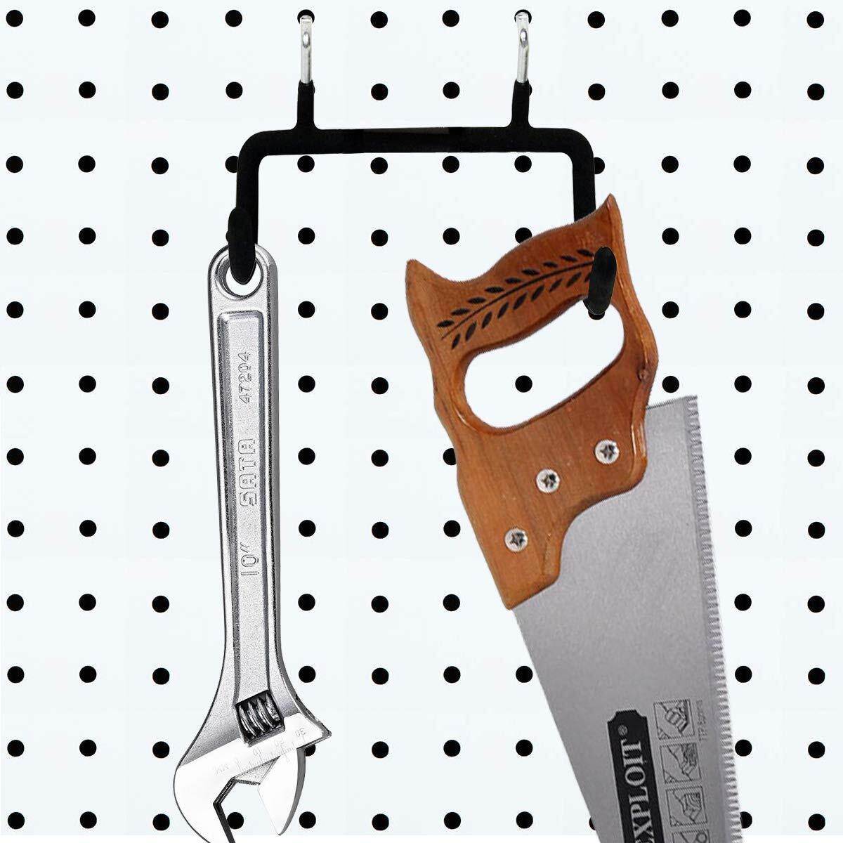 Menecor 5PCS Pegboard Drill Holder with Double Hooks and Accessories Bag for ...