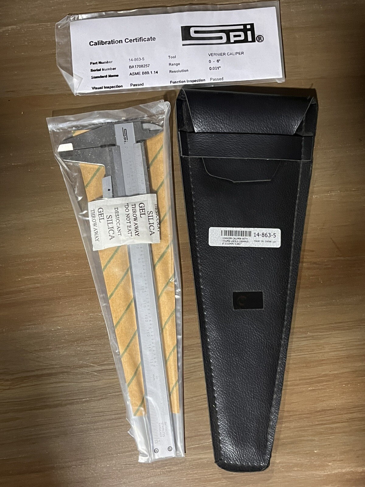 SPI Stainless Steel Vernier Caliper-Calibration Cert Incl,0 to 200mm, Fitted Cas