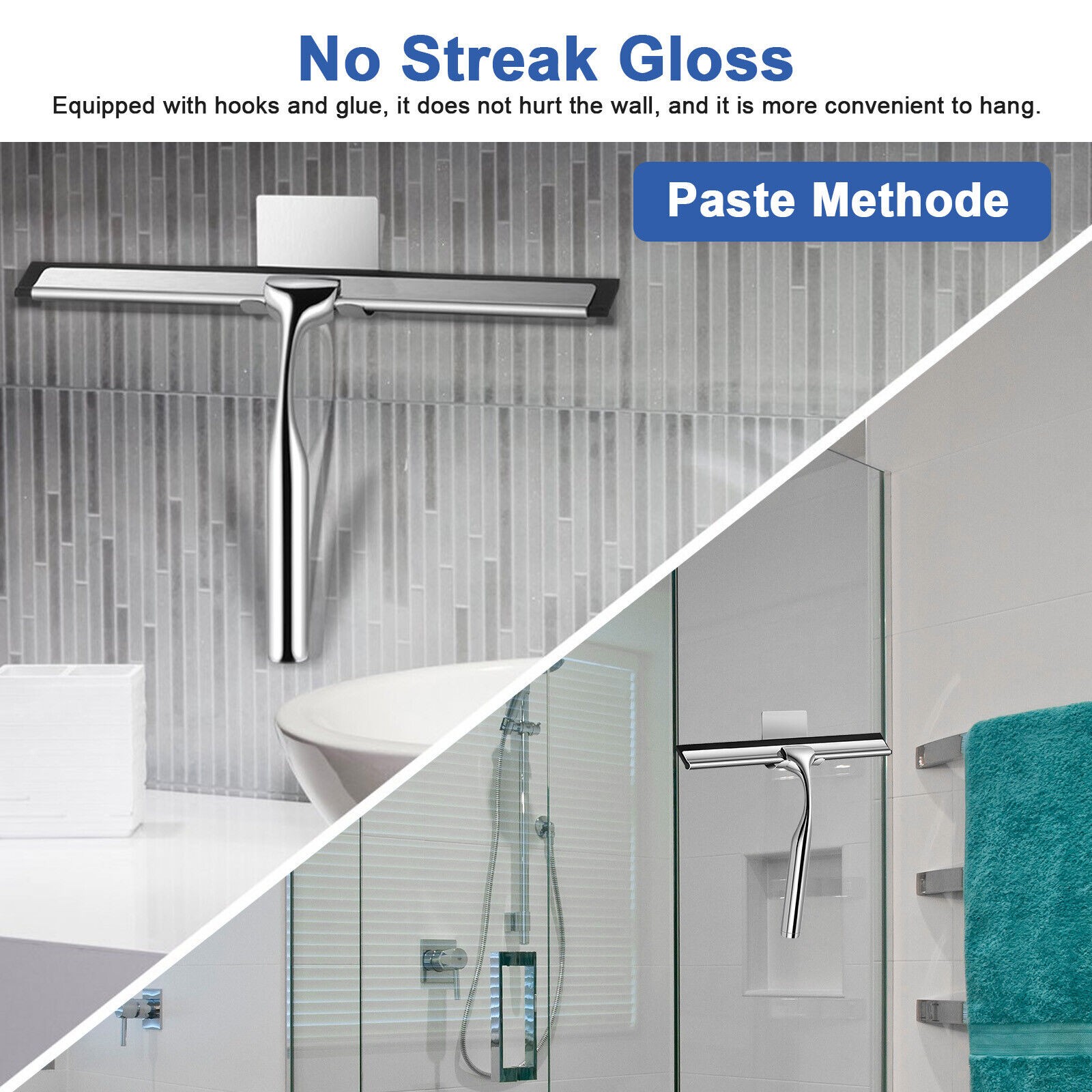 1 Pcs Glass Wiper Shower Cleaner Doors Bathroom Windows Cleaning Commponents