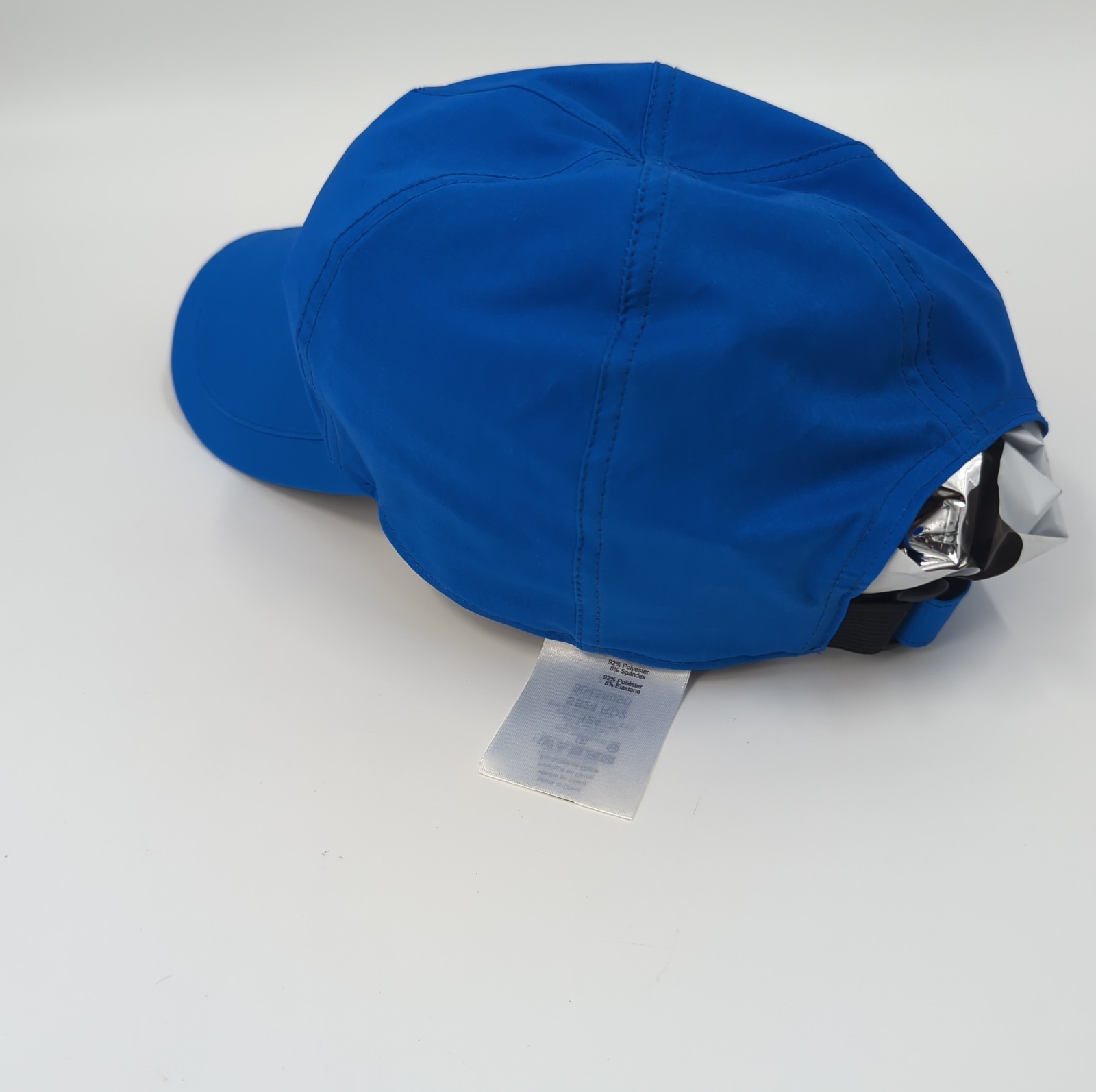 Asics Running Cycling Strap Back Lightweight Blue Hat Cap Small Logo Sz Large