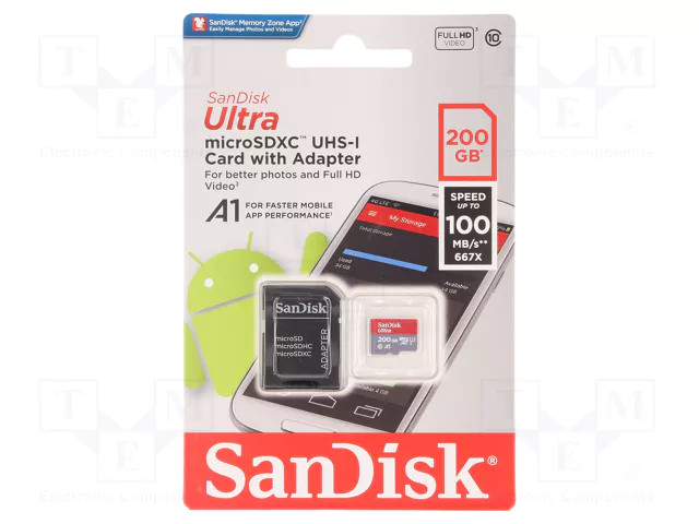 Sandisk Ultra 200GB MicroSD Memory Card Micro-SDXC High Speed Smartphones Games