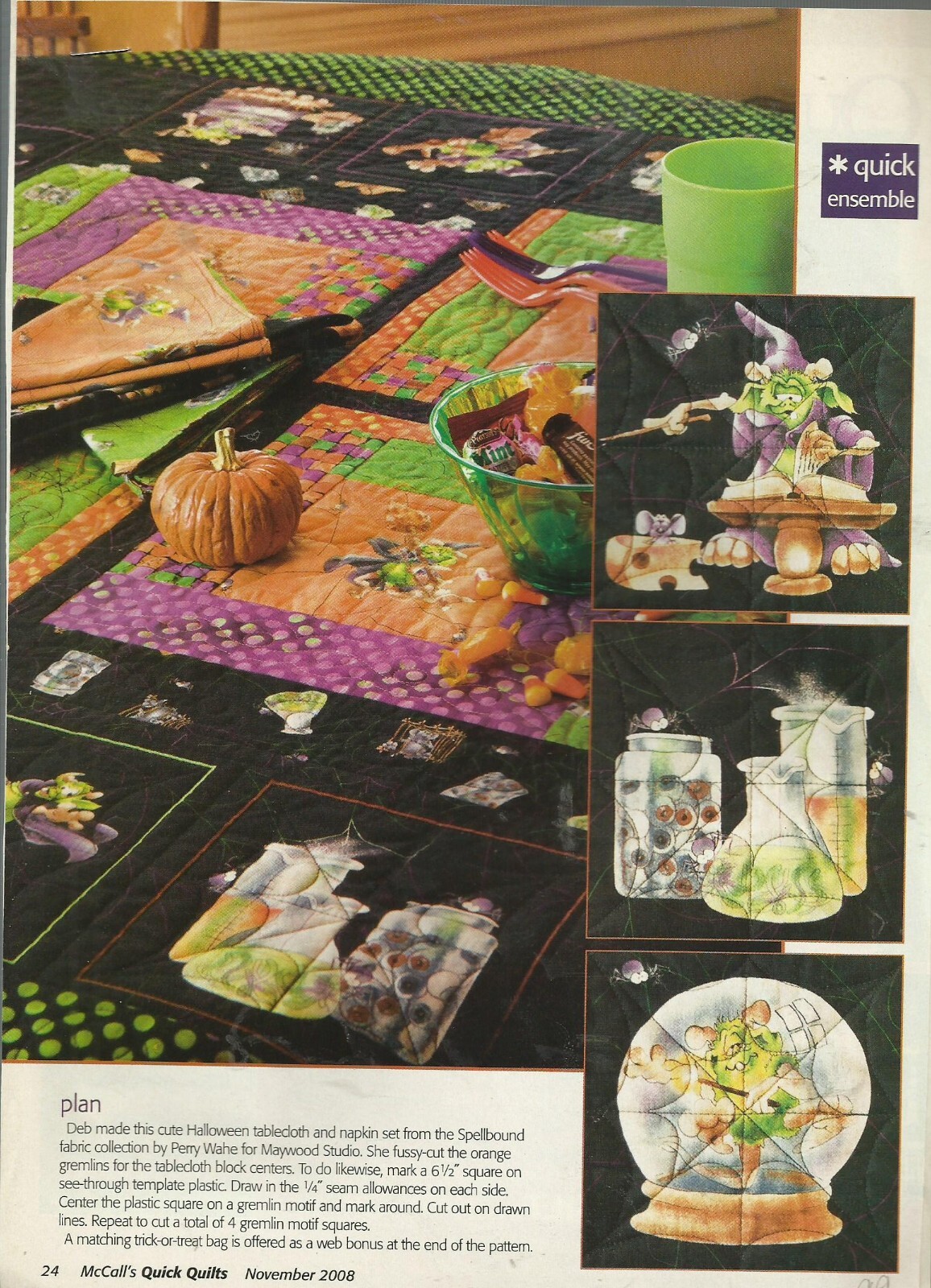 C0338 GOODIES & GREMLINS QUILT PATTERN/INSTRUCTIONS