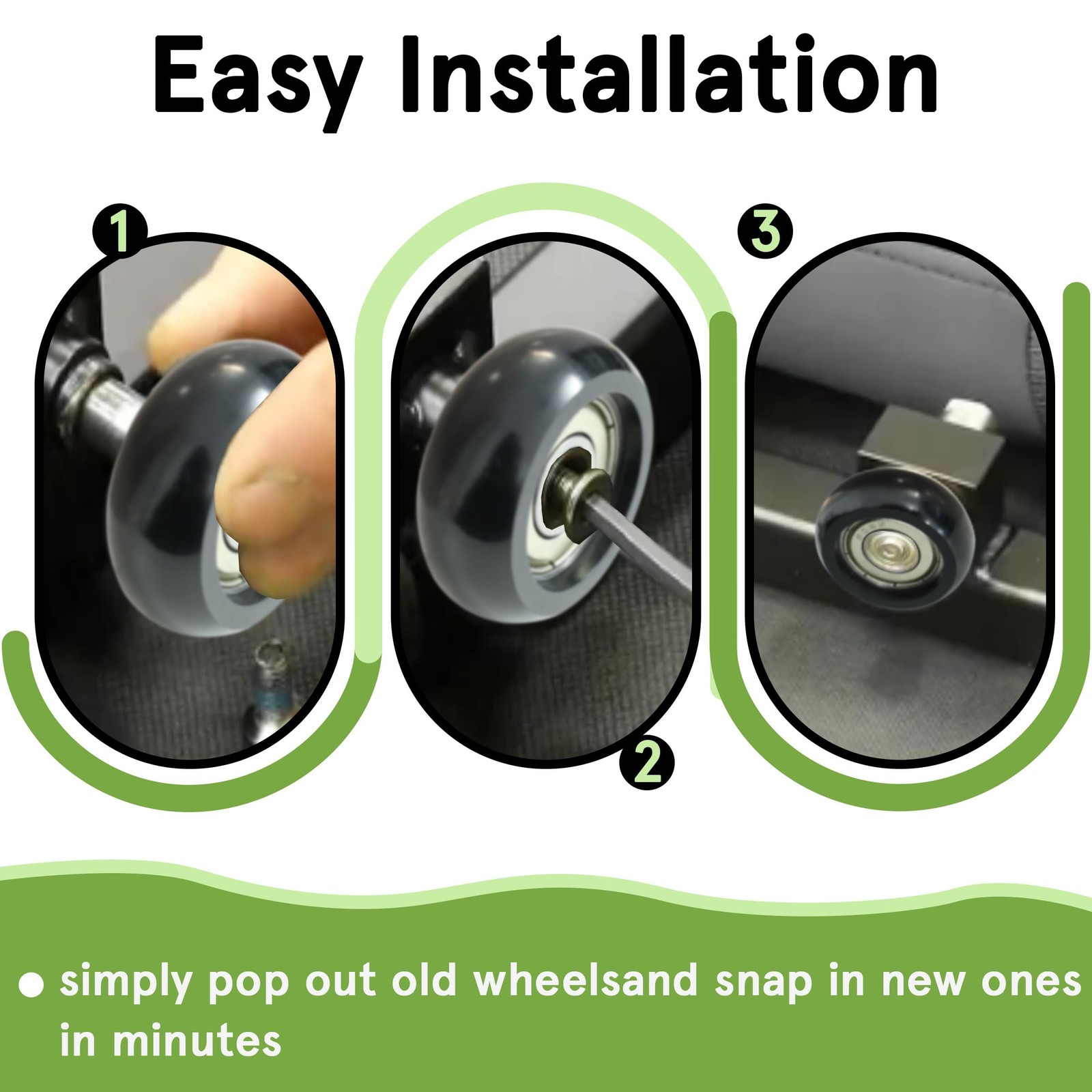 8 Pack Replacement Roller Wheels Compatible with Aero Pilates Reformer Machin...