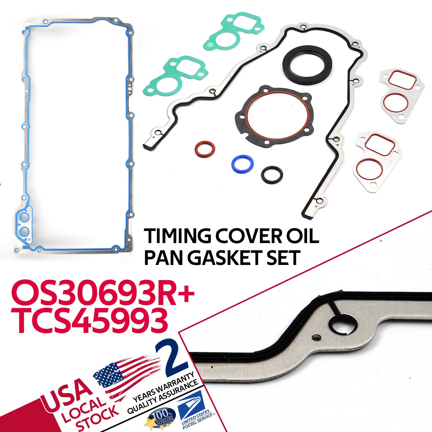 For Chevrolet GMC Buick - Timing Cover Oil Pan Gasket Kit OEM TCS45993/OS30693R
