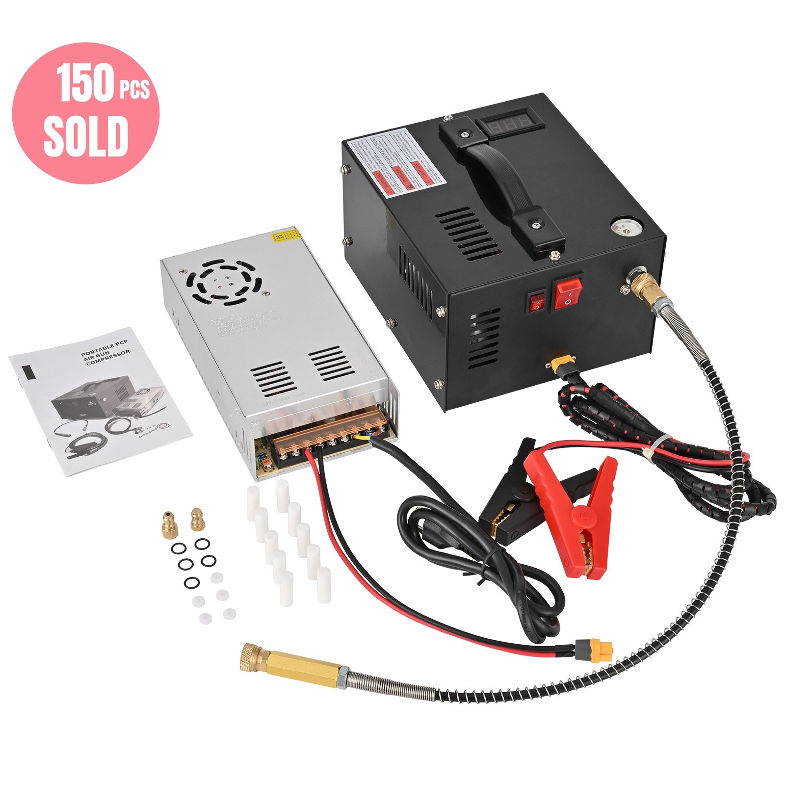 PCP Air Compressor w/Built-in Fan 4500PSI/30MPa Portable Manual-Stop