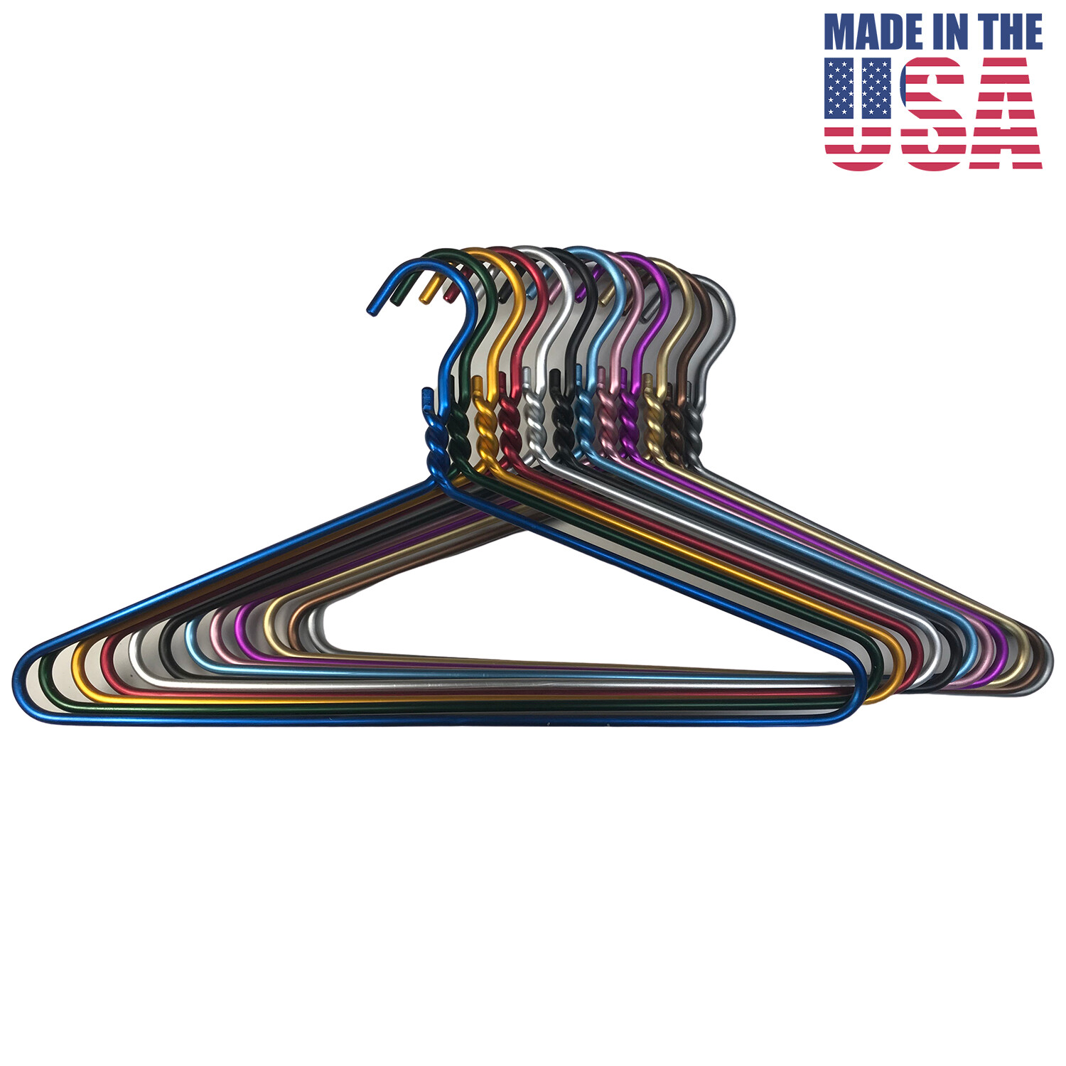 6 PACK Colorful DODCO Heavy Duty Clothes Coat Hangers Aluminum Metal Made in USA