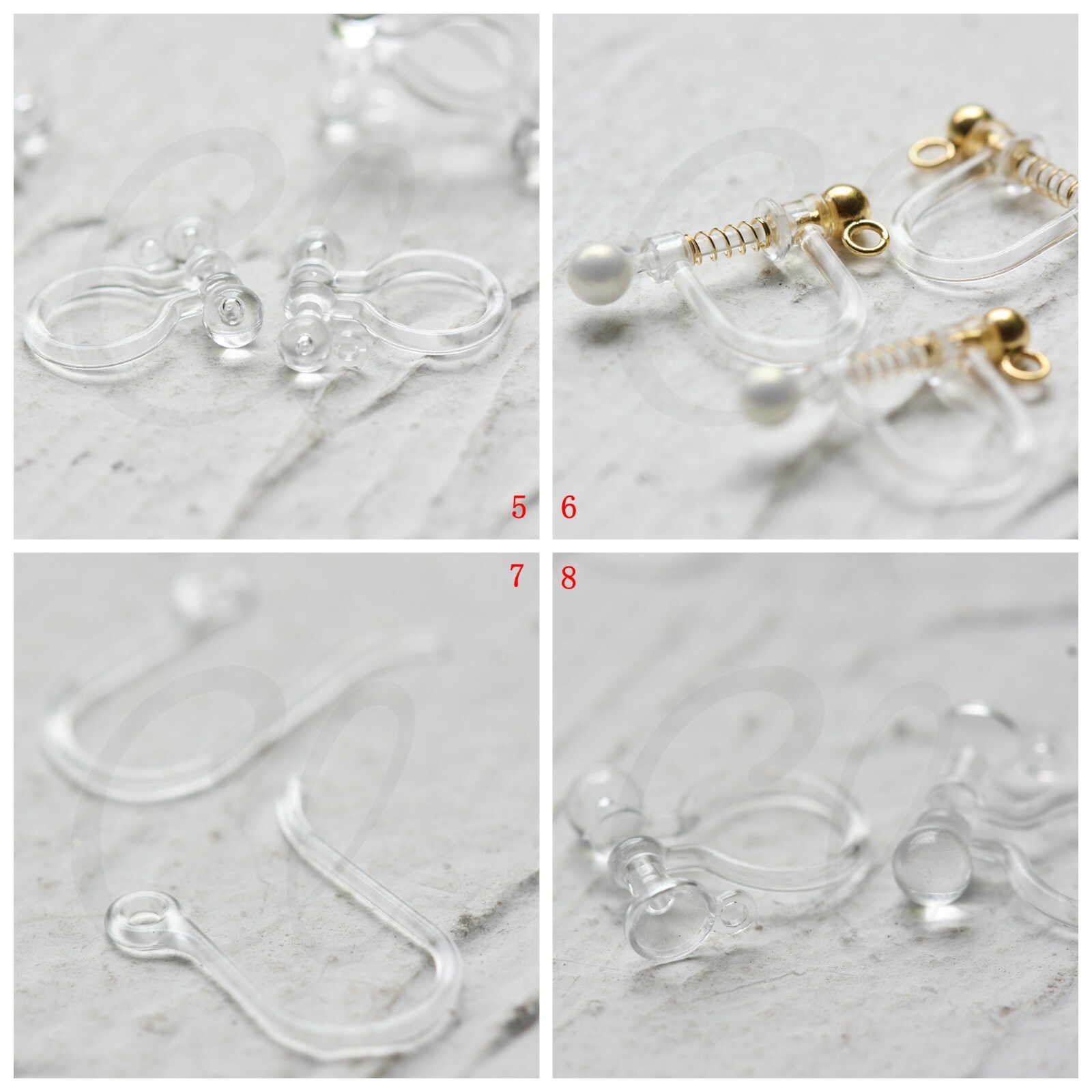 10 Pieces Allergy Free Resin Earring Finding-Earring Post-Earring Hook (4500C)