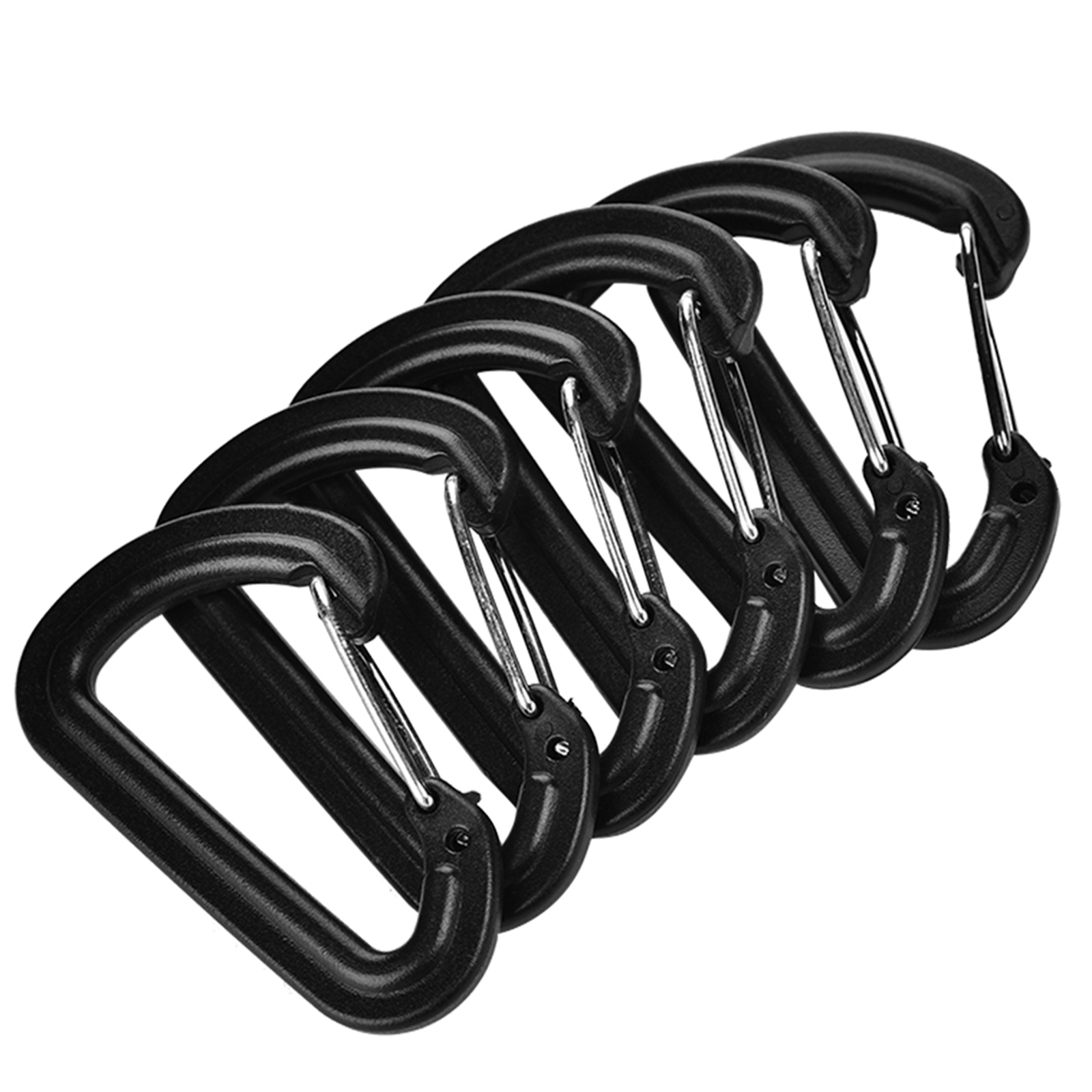 20Pcs Plastic Carabiner Climbing Hiking Locking Buckle Key Ring Outdoor FA