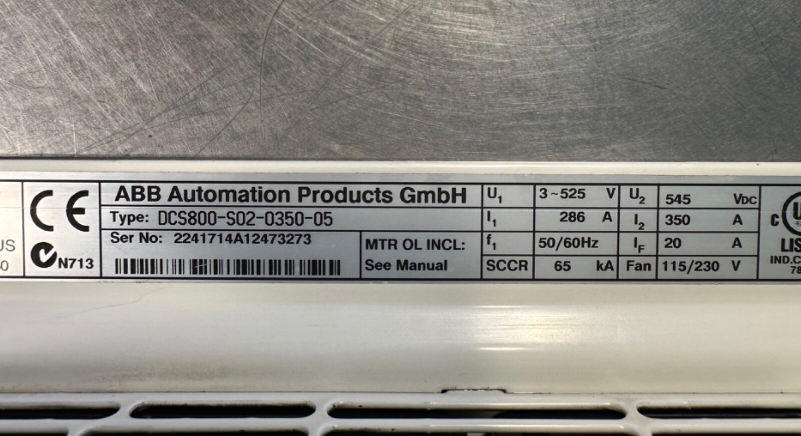 ABB inverter DCS800-S02-0350-05 65KA (1A-29)