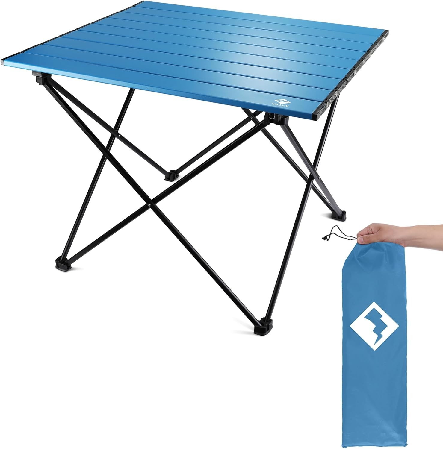 Portable Camping Side Table Ultralight Aluminum Folding Beach Table W/ Carry Bag