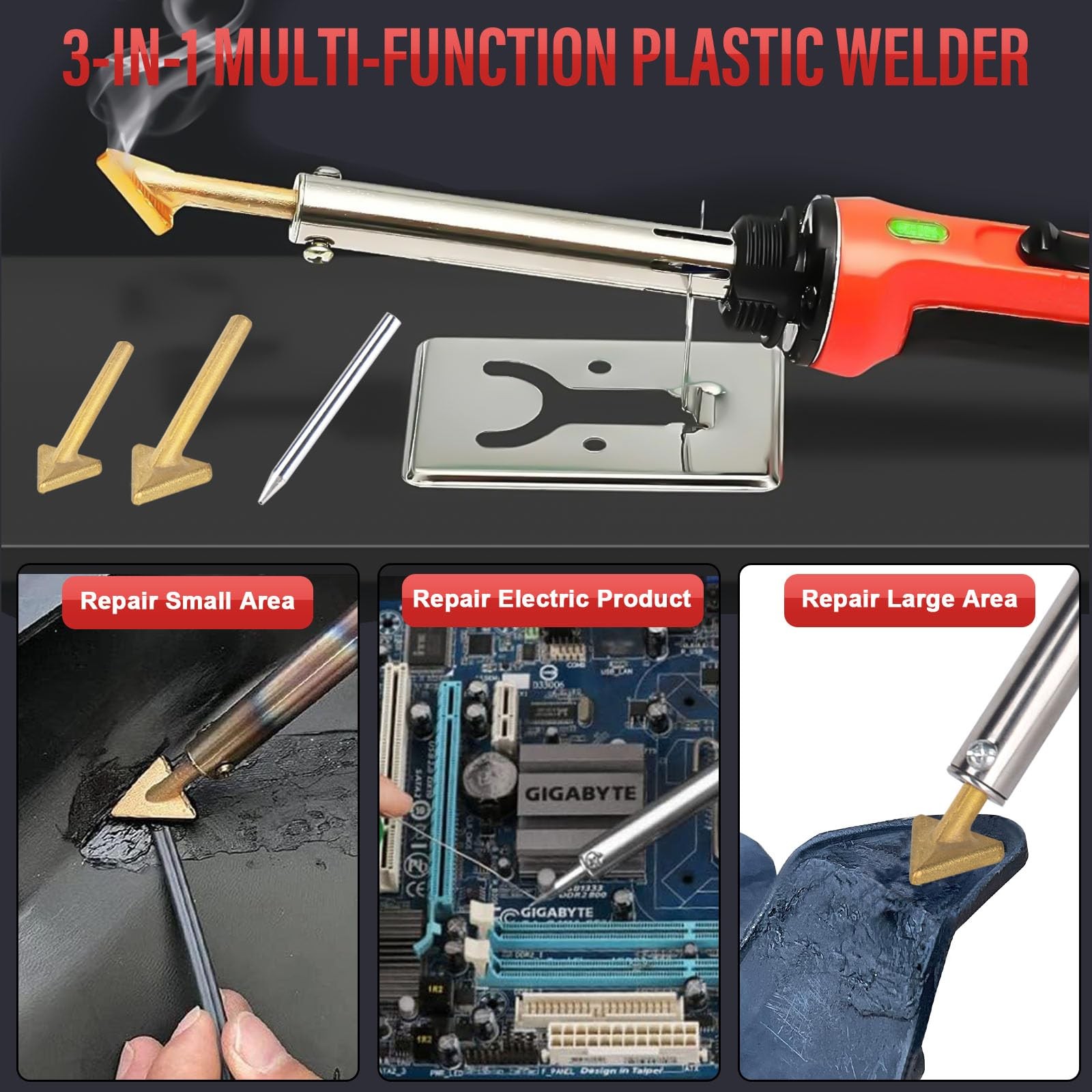 150W Plastic Welder Kit, 3Speed Temperature Control Plastic Welding Kit, Prof...