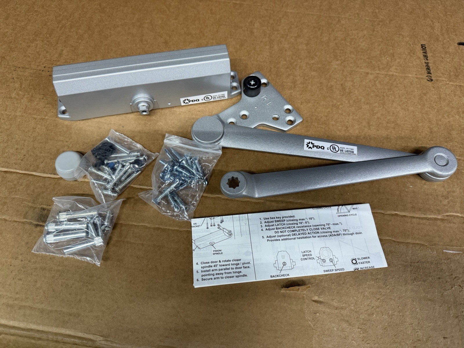 PDQ 3101 BC DS 689 Door Closer,110 deg,Light Duty,Hydraulic 45CT72