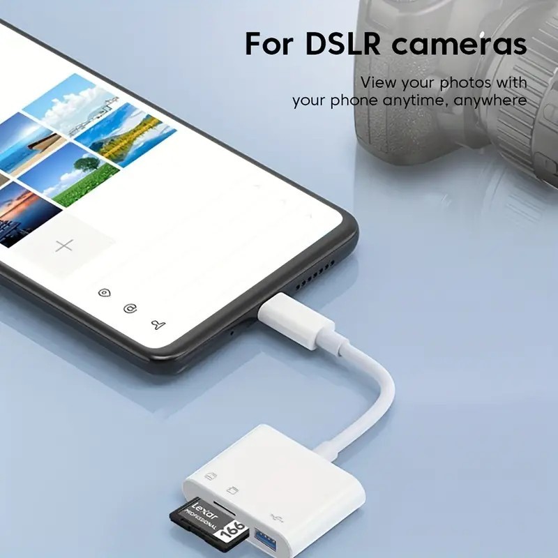 Type-C Multi-Card Reader Adapter:USB SD/TF to USB-C for iPhone 16/15/iPad/Mac/PC