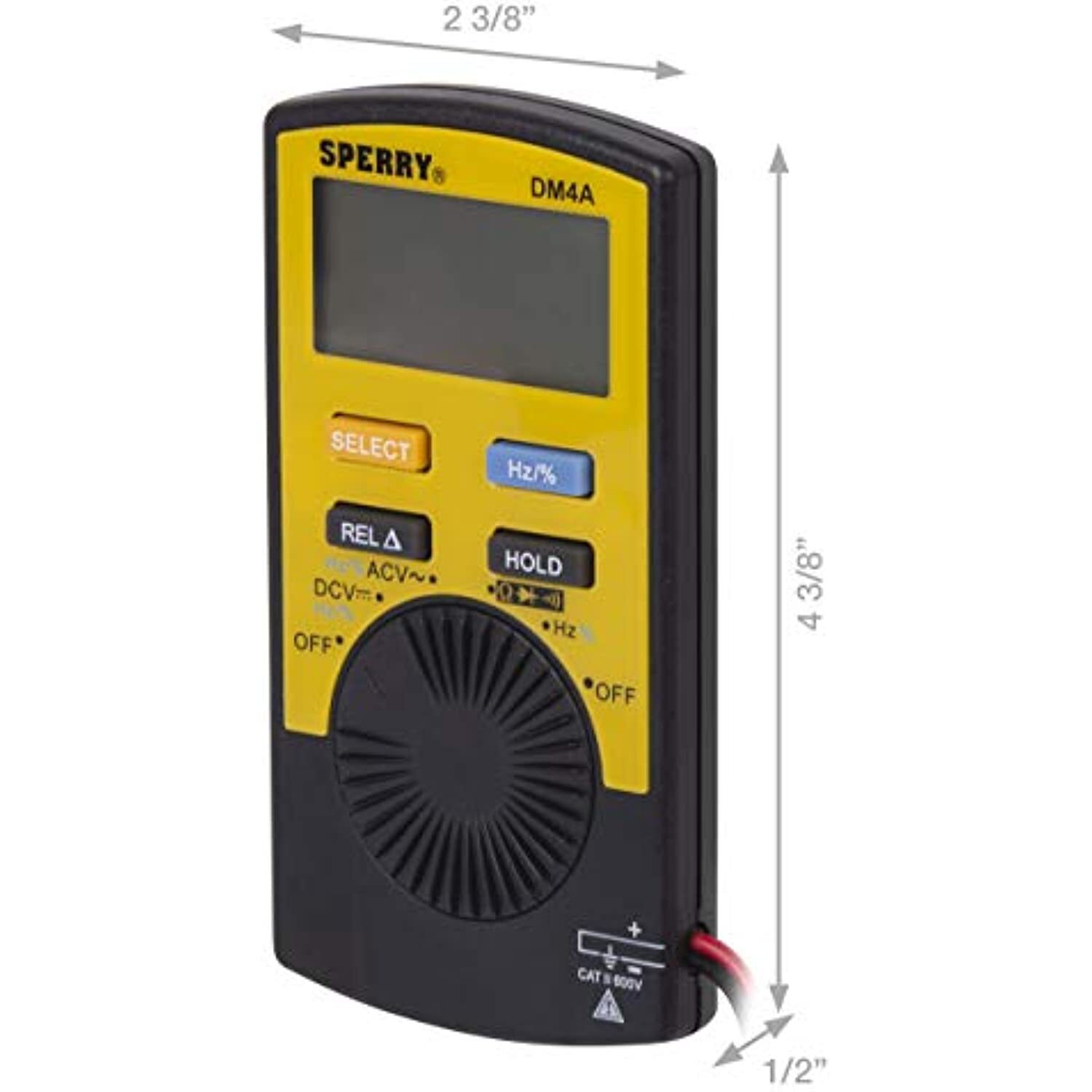 Sperry Instruments Pocket DM4A, Voltage, Outlet Tester, Yellow Digital