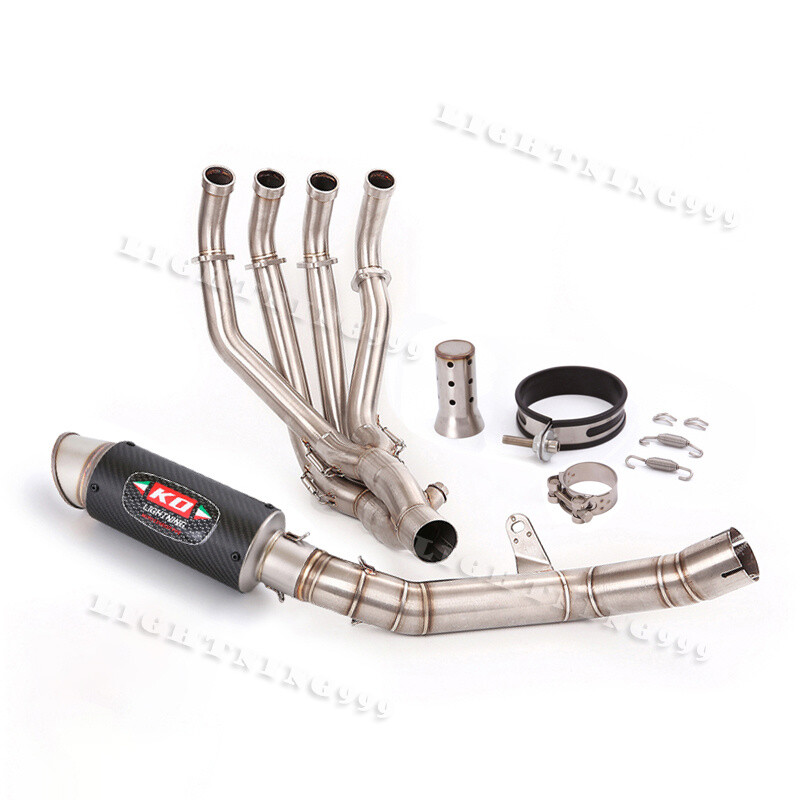 For Kawasaki Z900 2017-2023 Motorcycle Front Link Pipe Muffler Real Carbon Fiber
