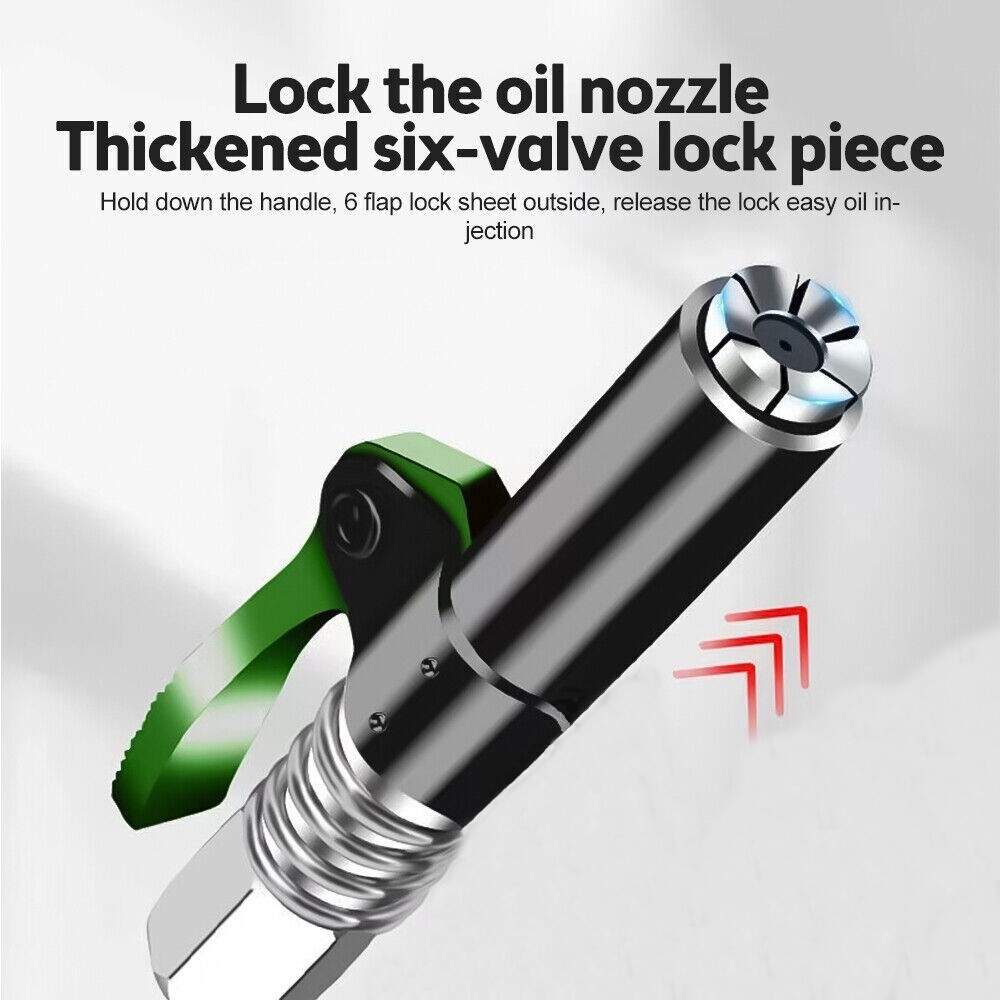 Grease Gun Coupler Quick Release Lock On Coupling For 1/8" No Leak 10,000 PSI