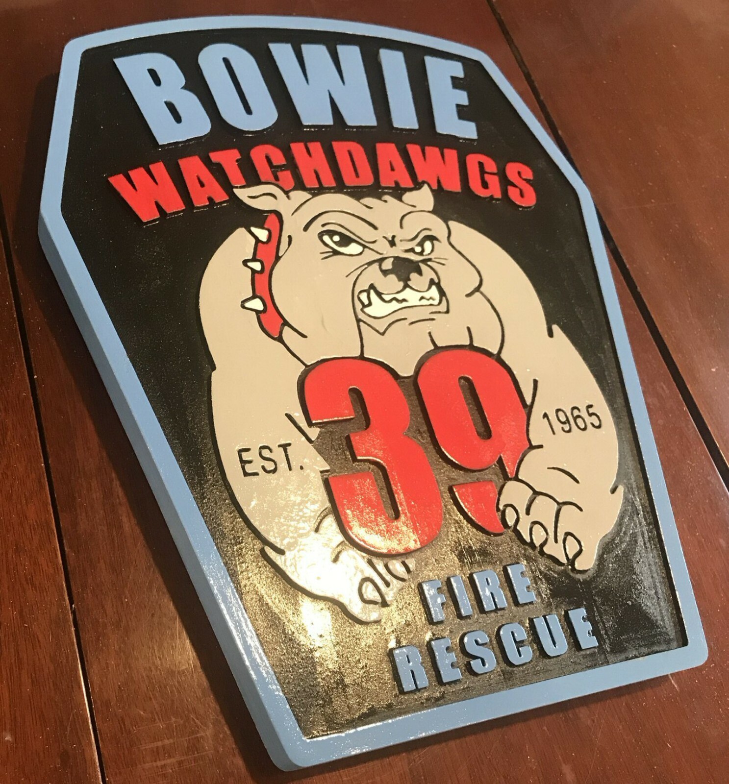 Bowie Fire Rescue 3D routed patch plaque sign Carved Custom