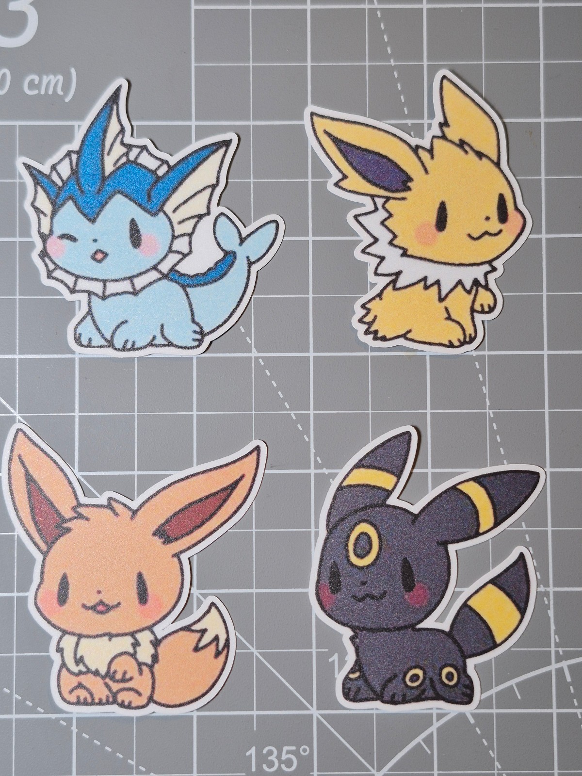 Eeveelution Stickers Matte Lamination Texture Cute Eevee Sticker Decal Pack