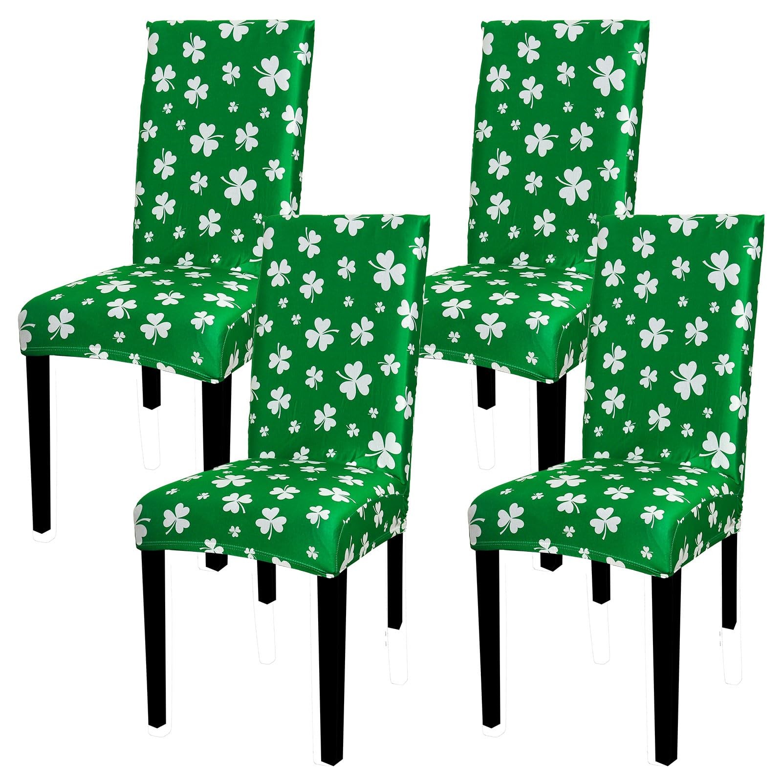 JarThenaAMCS 4Pcs St. Patrick' s Day Chair Covers Dining Green