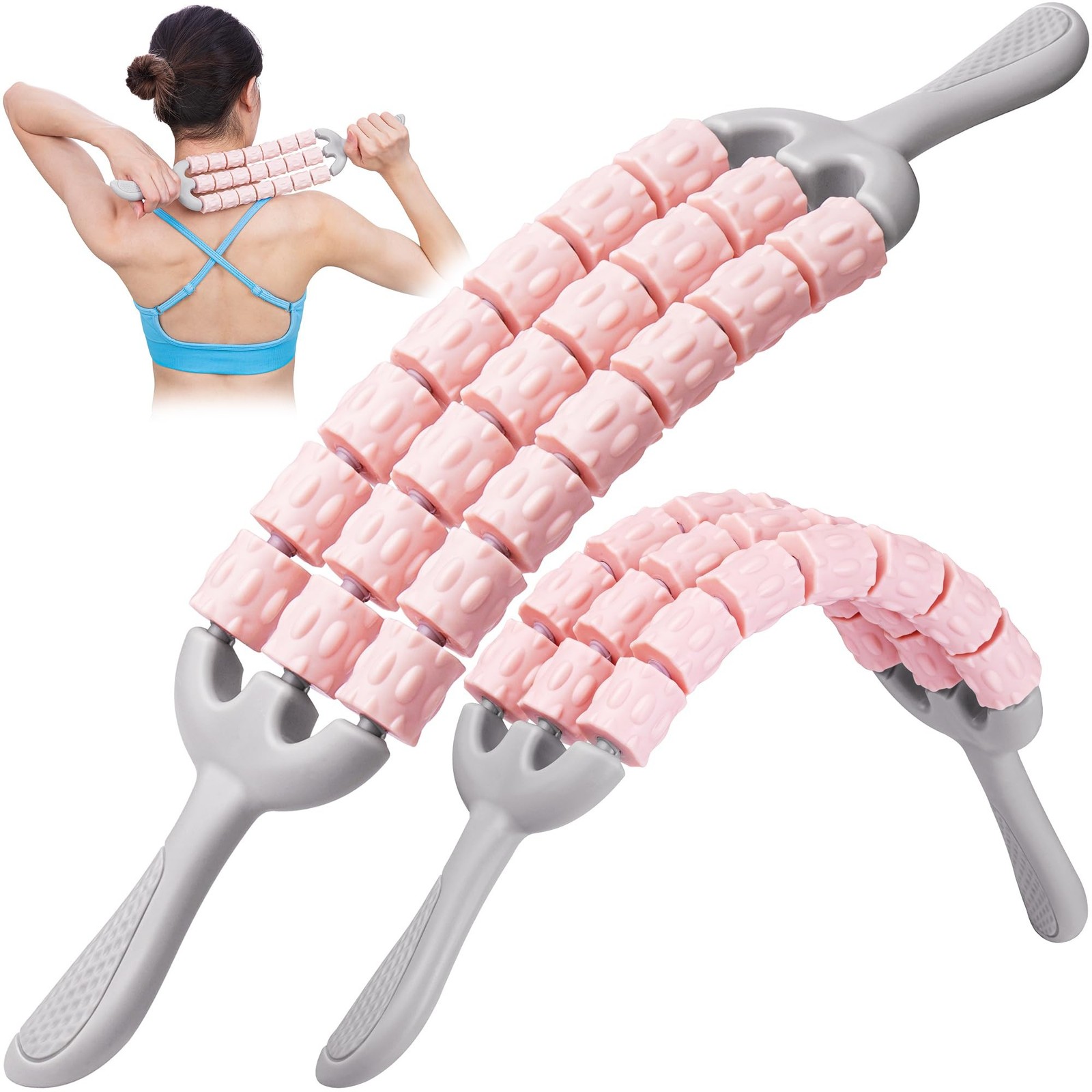 Triple Roller Massage Stick - Body Massager for Muscles - Fascia Rolling Tool...