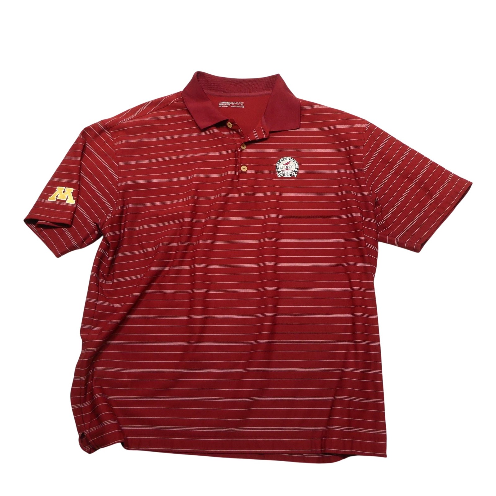 Minnesota Golden Gophers Shirt Mens XL Red Golf Nike Fit Dry PGA Hazeltine 2009