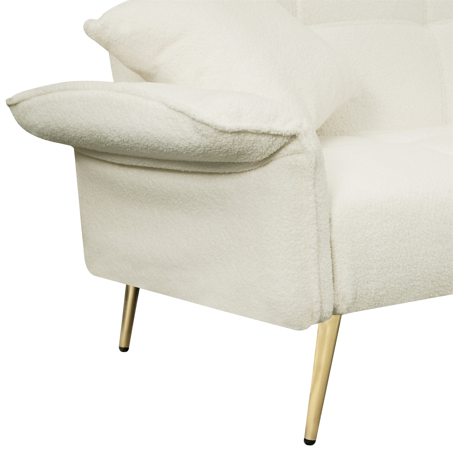 Beige Convertible Sleeper Sofa Bed Couch Futon Sofa Bed Folding Recliner Sofa US