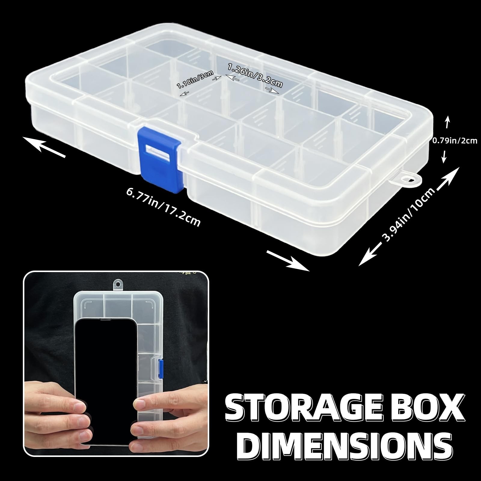 Plastic Organizer Container Storage Box Adjustable Divider Removable Grid Com...