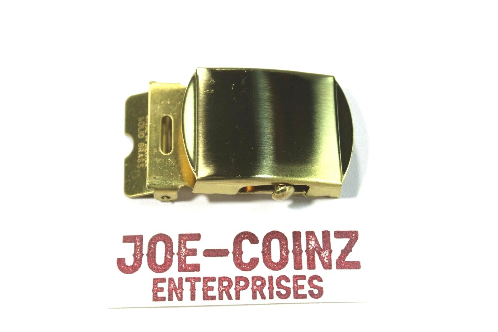 SOLID BRASS MILITARY WEB BELT BUCKLE 1.25"