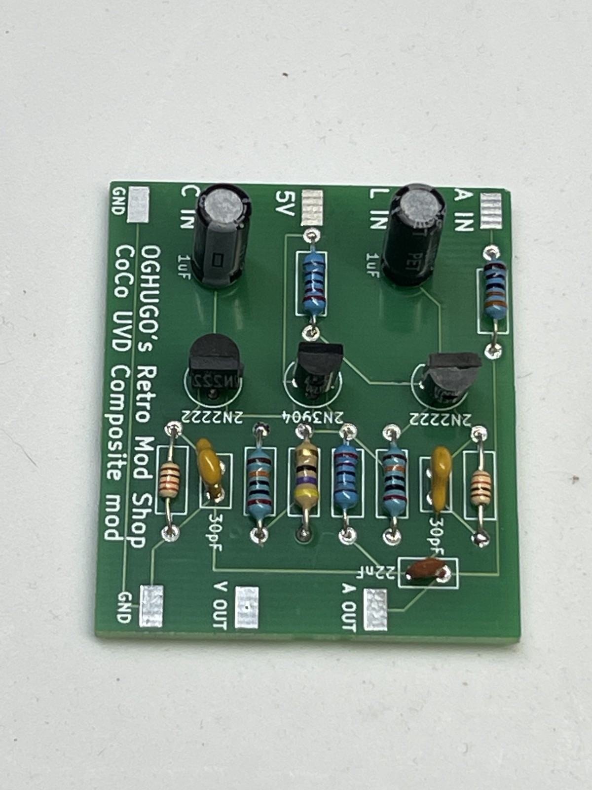 Universal Video Driver (UVD) Tandy Coco Color Computer Composite Video Audio PCB